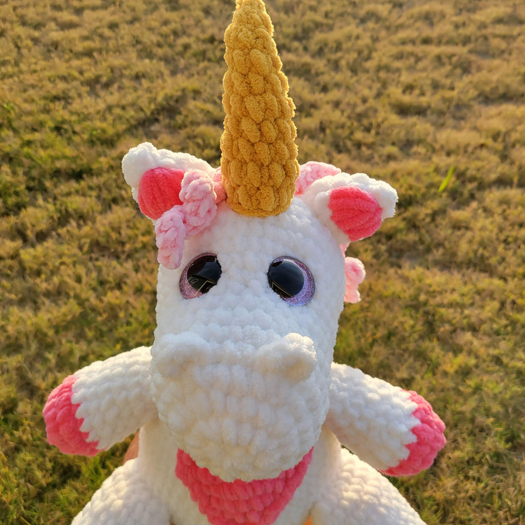Jumbo Crochet Unicorn Plush | Pink Amigurumi Toy - Giant Stuffed Animal for Nurseries