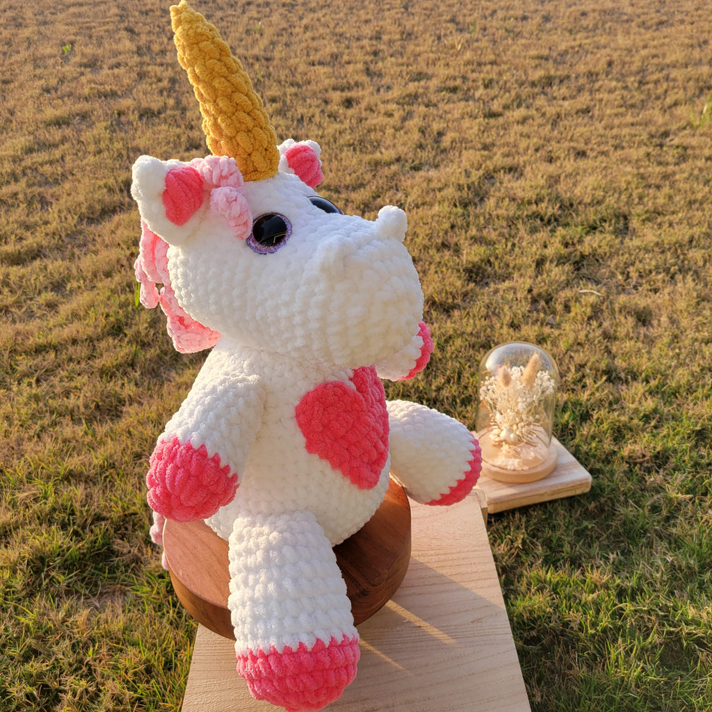 Jumbo Crochet Unicorn Plush | Pink Amigurumi Toy - Giant Stuffed Animal for Nurseries