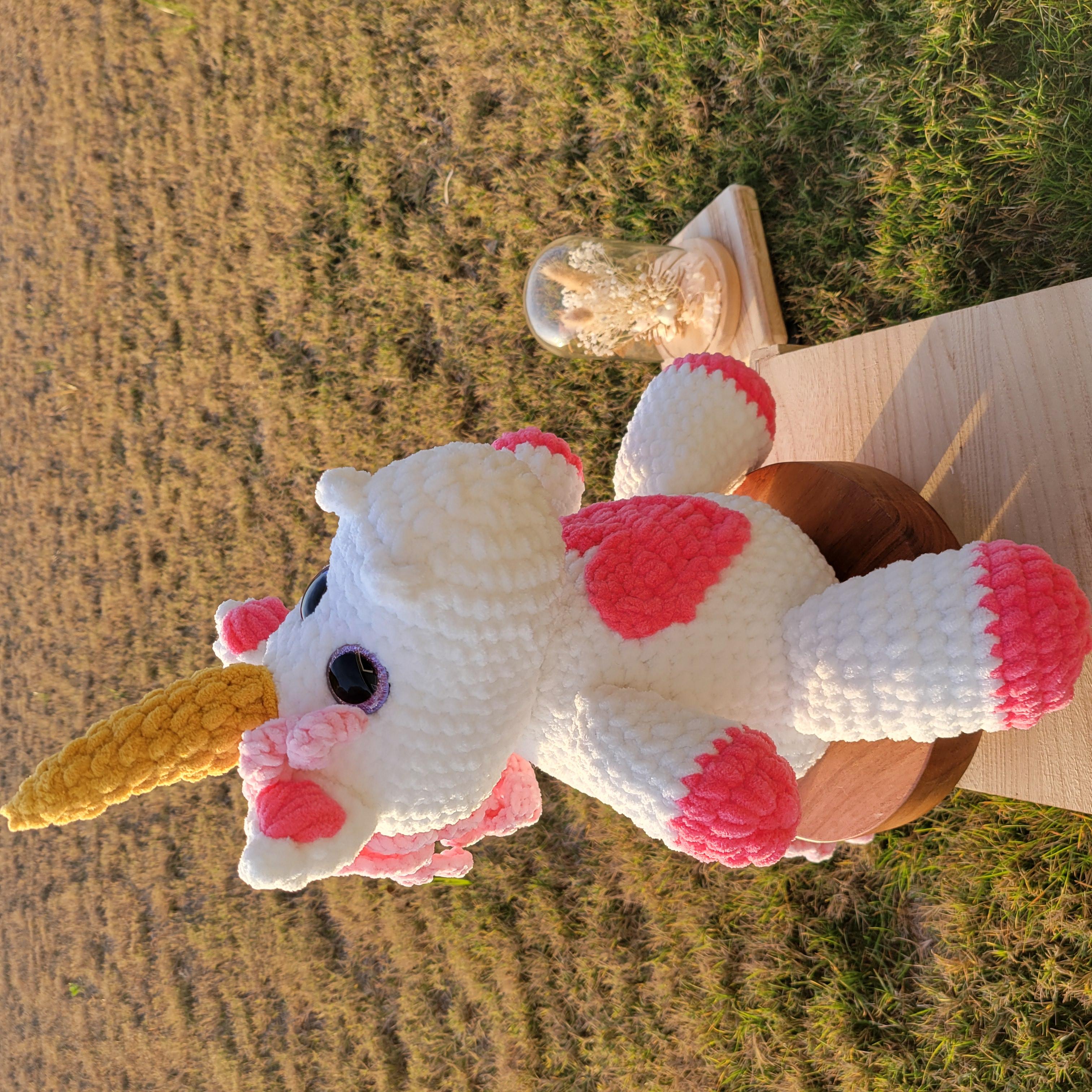 Jumbo Crochet Unicorn Plush | Pink Amigurumi Toy - Giant Stuffed Animal for Nurseries