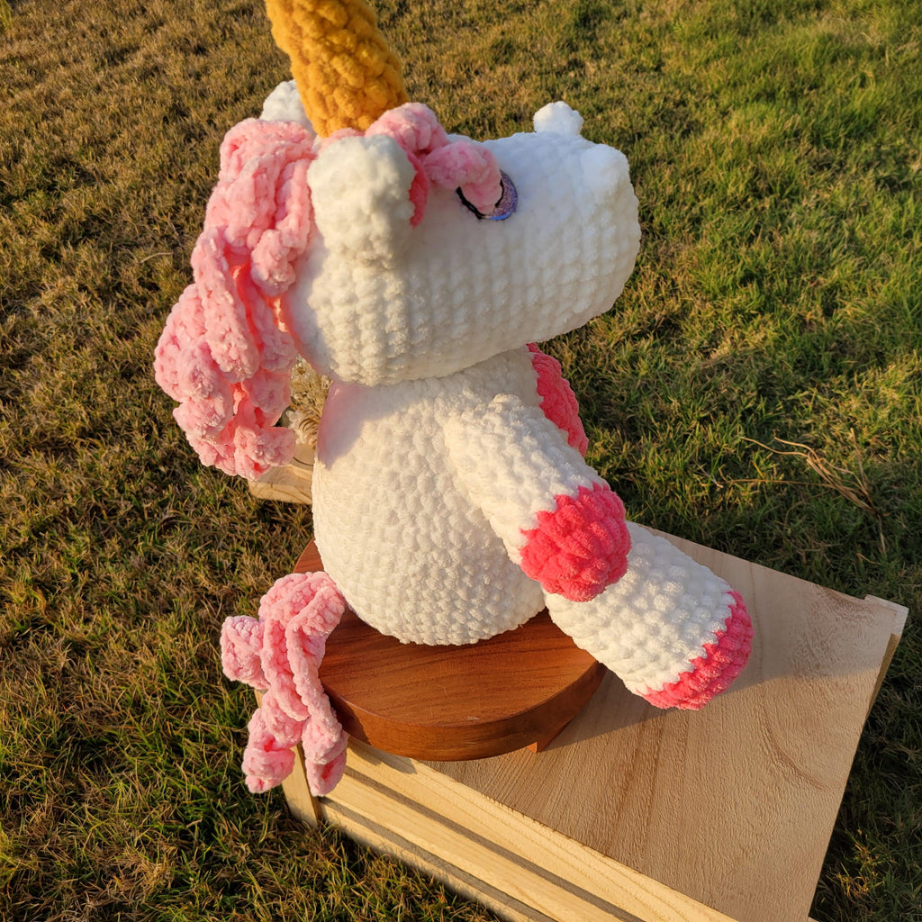 Jumbo Crochet Unicorn Plush | Pink Amigurumi Toy - Giant Stuffed Animal for Nurseries