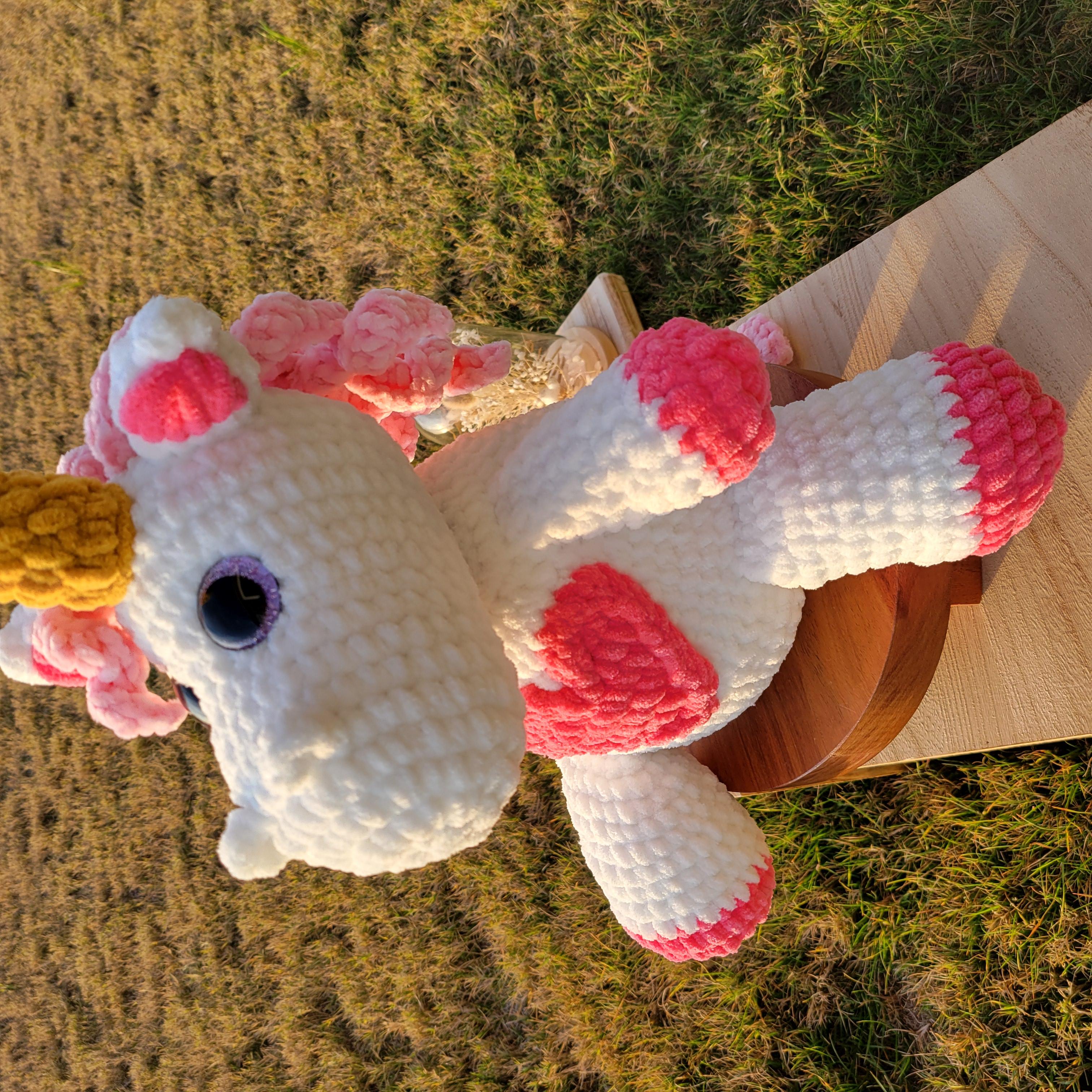 Jumbo Crochet Unicorn Plush | Pink Amigurumi Toy - Giant Stuffed Animal for Nurseries