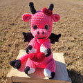 Handmade Crochet Dragon Plush - Sweet Um’s the Val Dragon - Pink Plushy