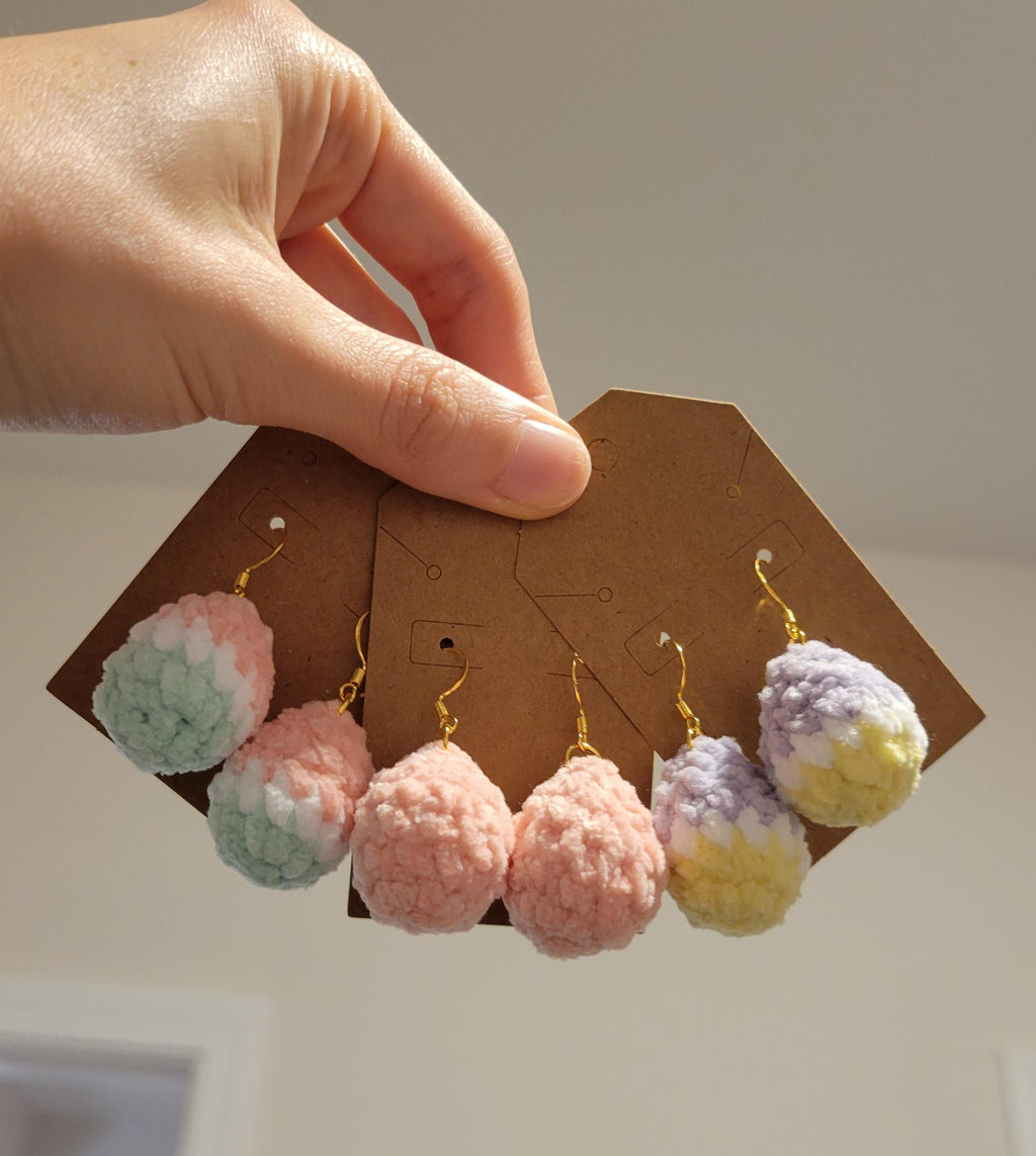 Crochet Easter Eggs Earrings - Amigurumi Plush Jewelry