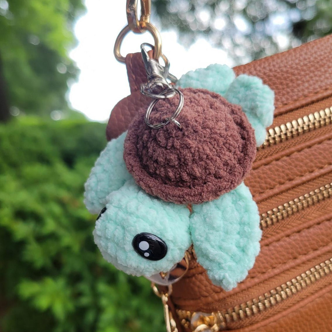 Crochet Mini Turtle Keychain - Amigurumi Bag Charm - Kawaii Accessories