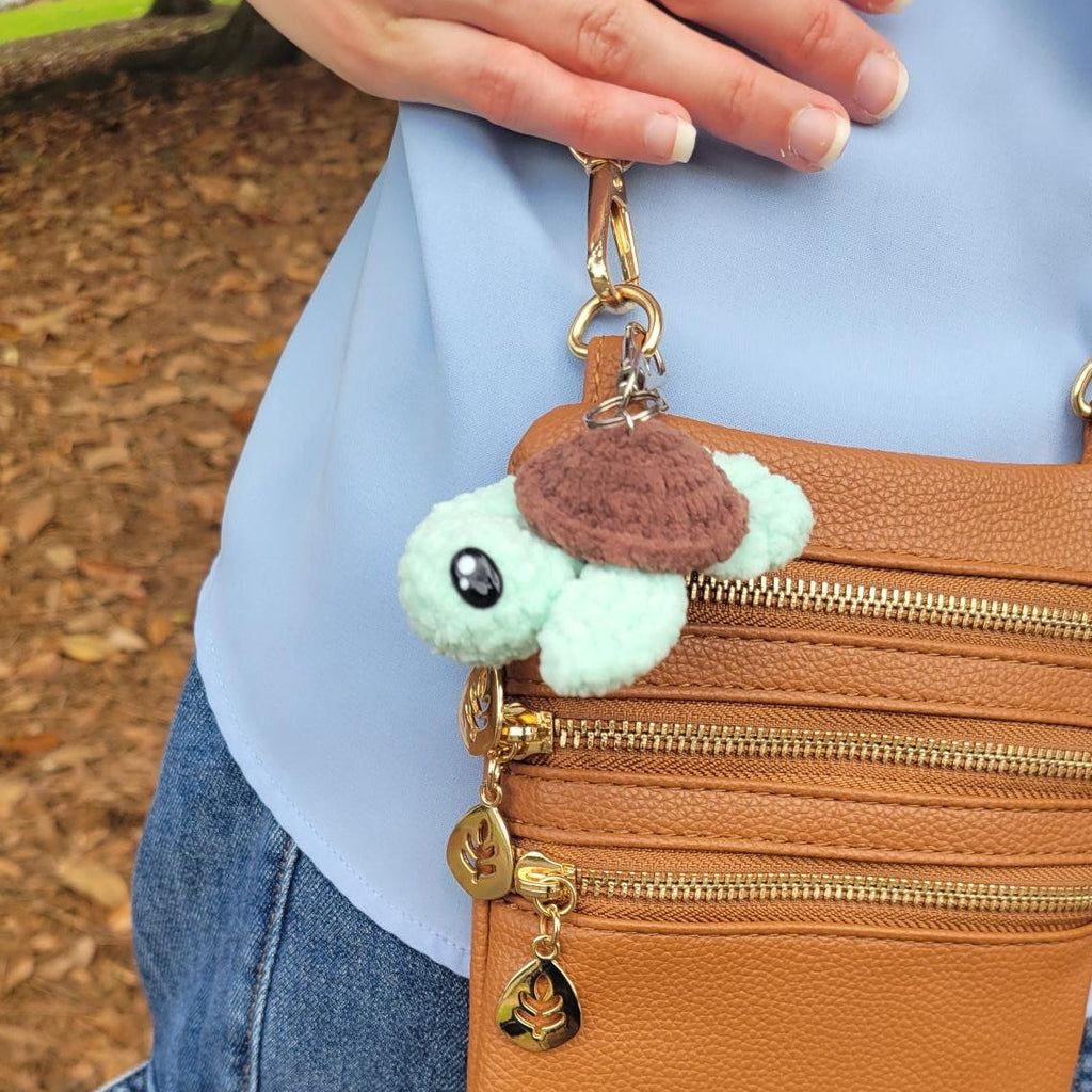 Crochet Mini Turtle Keychain - Amigurumi Bag Charm - Kawaii Accessories