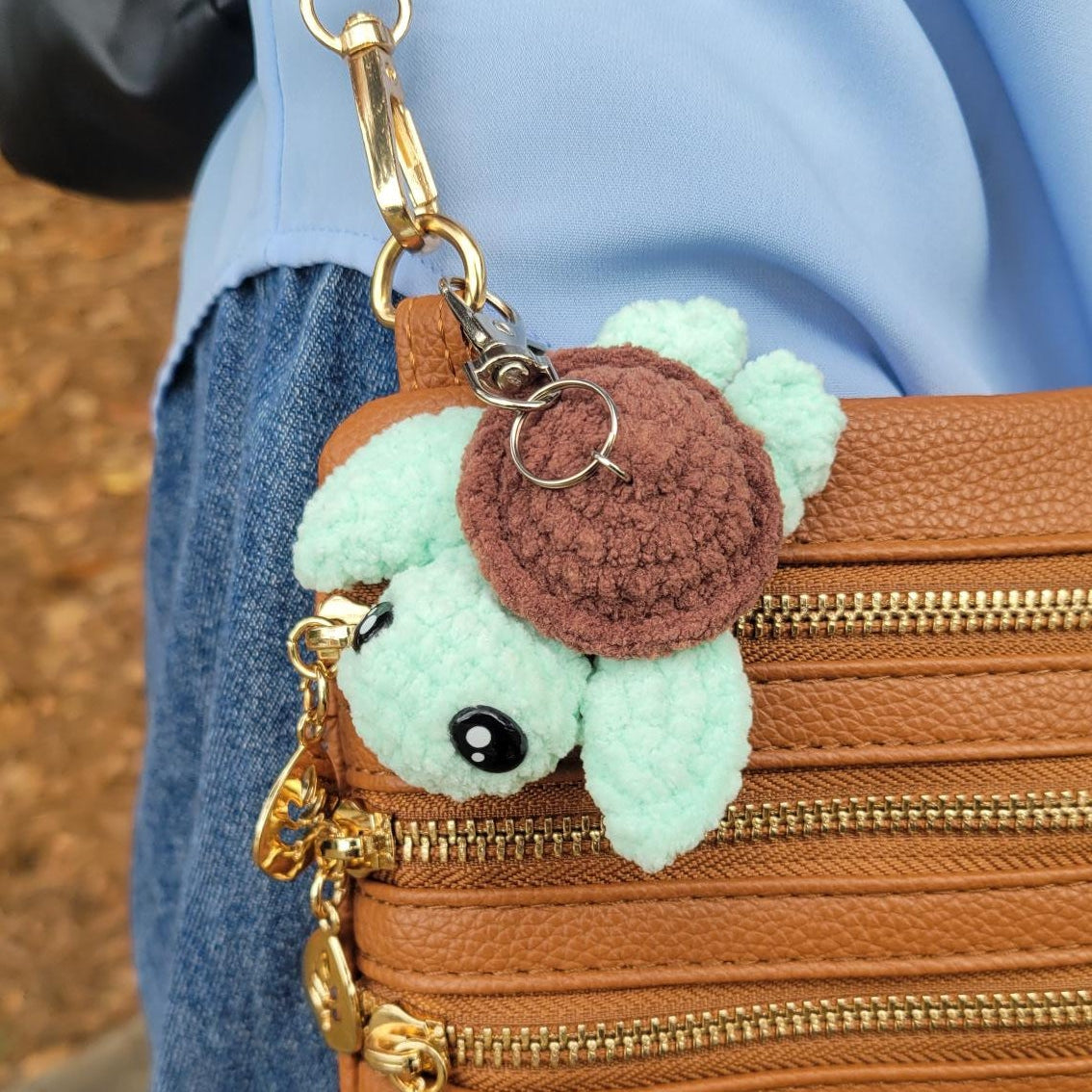 Crochet Mini Turtle Keychain - Amigurumi Bag Charm - Kawaii Accessories