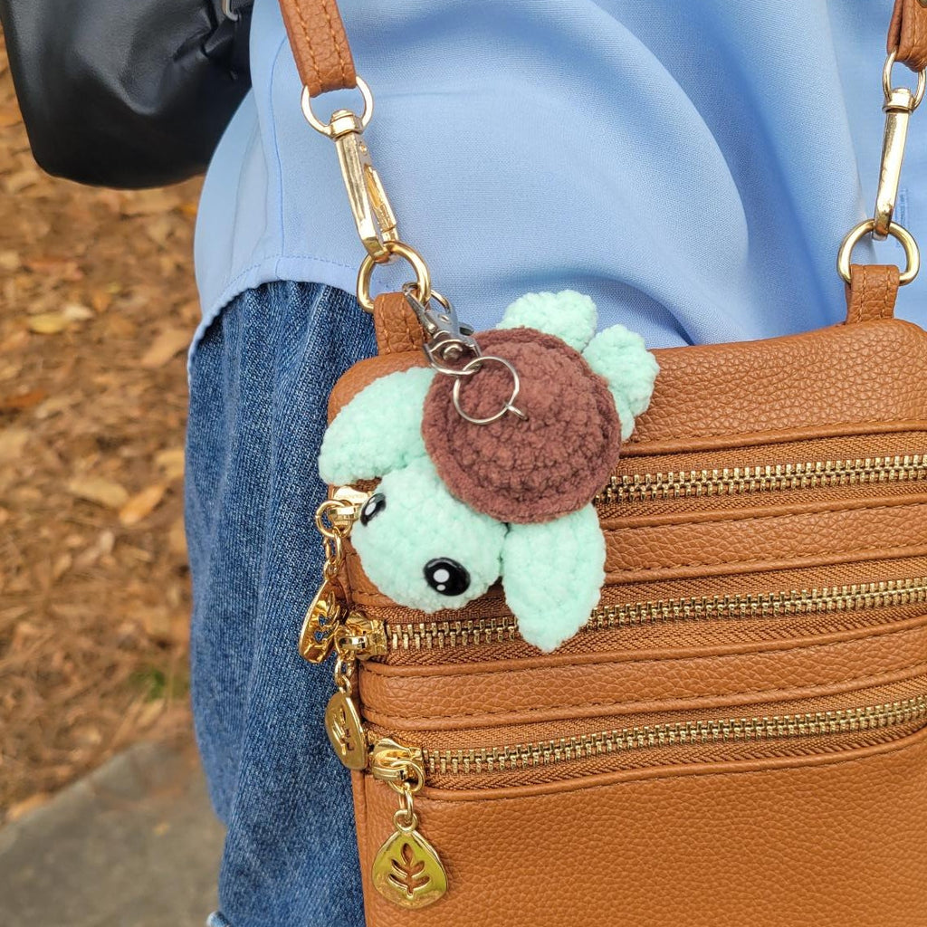 Crochet Mini Turtle Keychain - Amigurumi Bag Charm - Kawaii Accessories