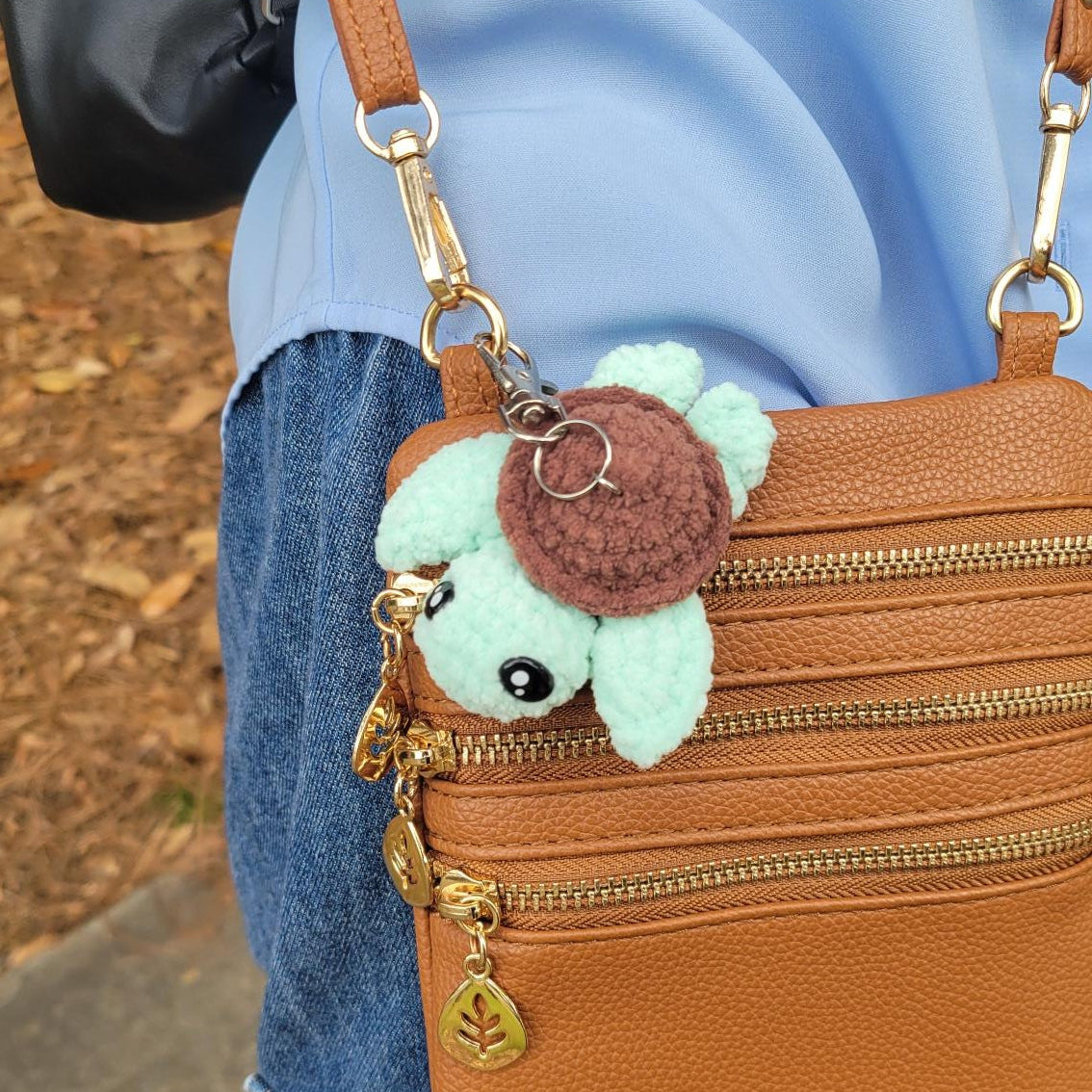 Crochet Mini Turtle Keychain - Amigurumi Bag Charm - Kawaii Accessories