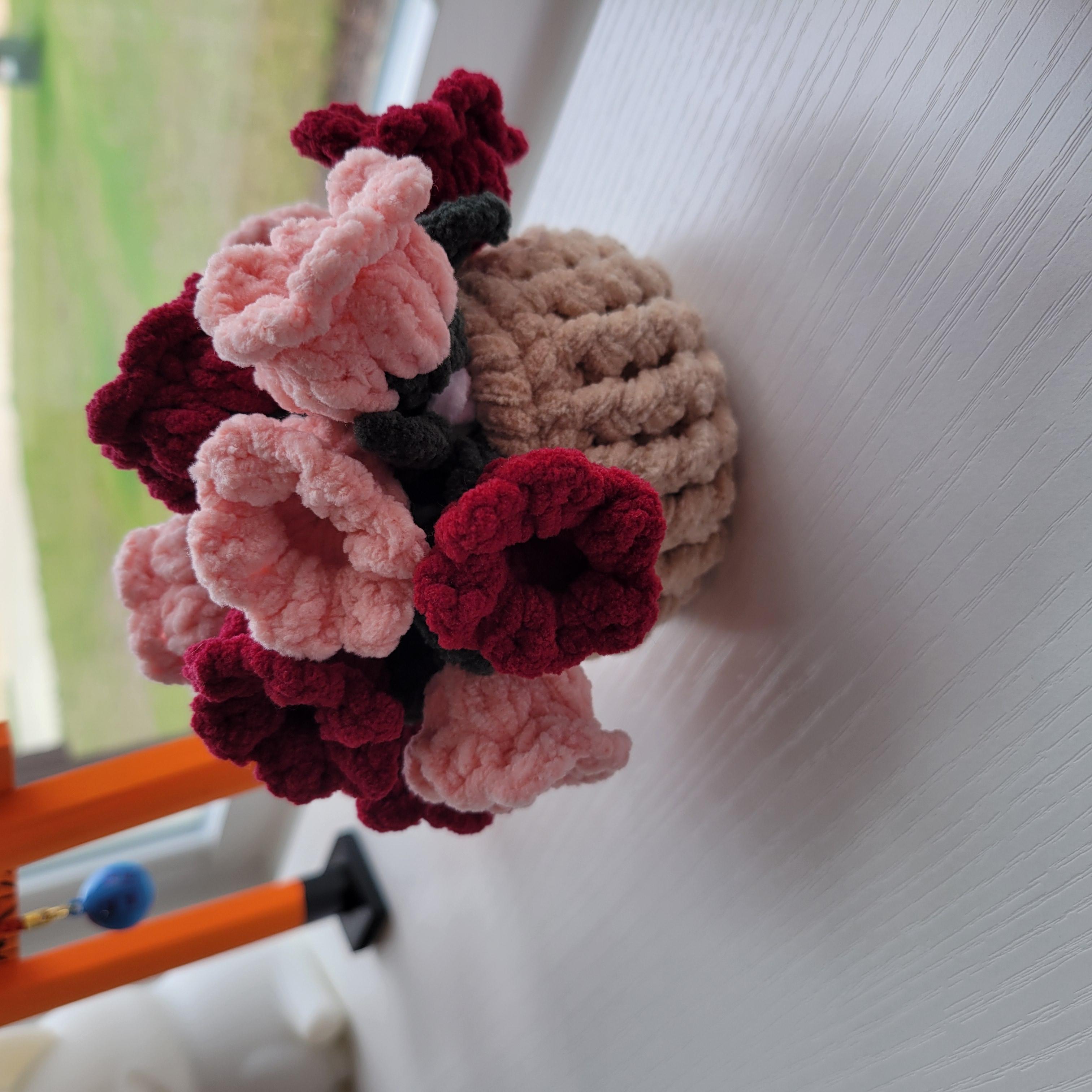 Crochet Flower Coaster with Basket - Floral Design | Handmade Home Décor