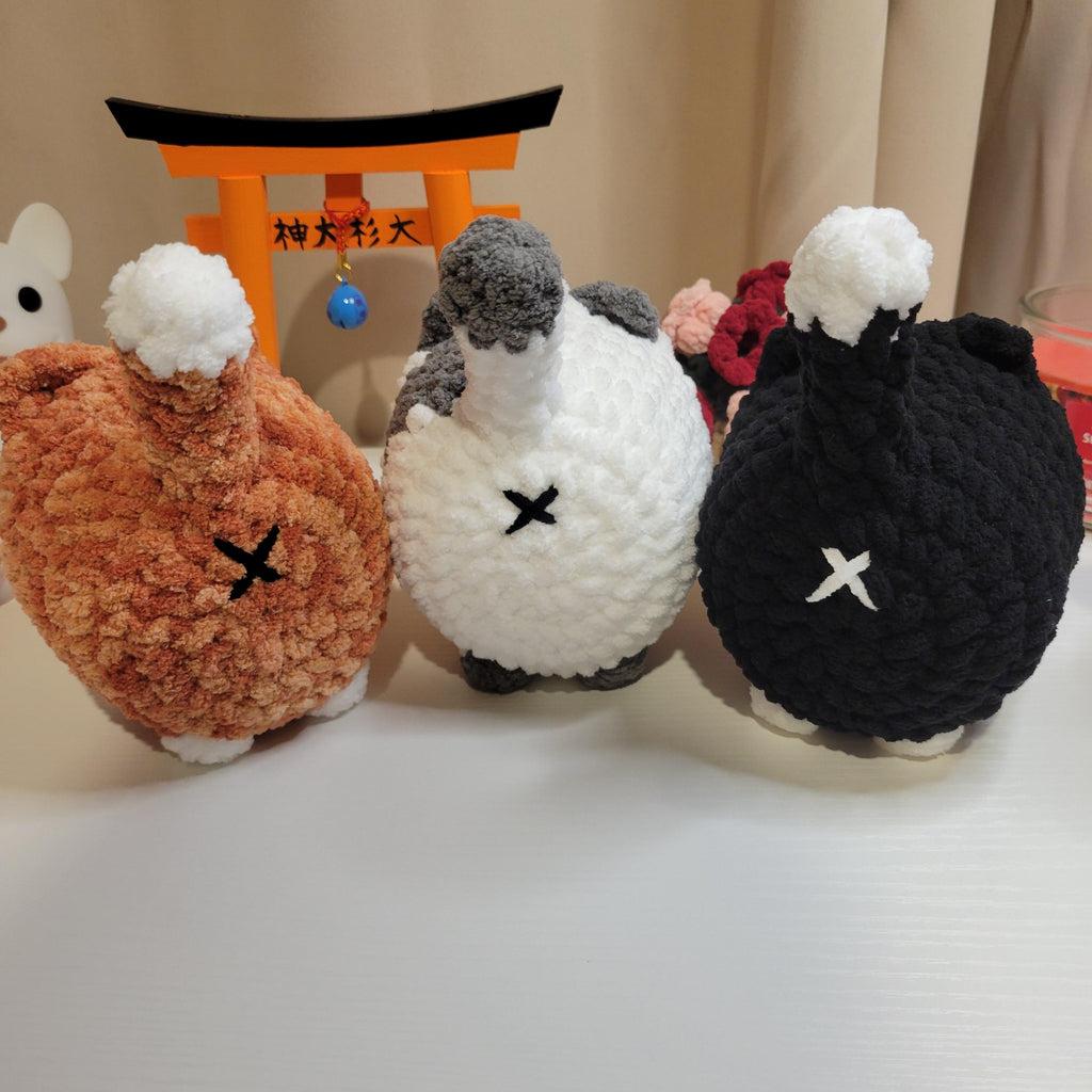 Crochet Small Loaf Cat Plushie - Amigurumi Stuffed Animal Toy - Desk Pet