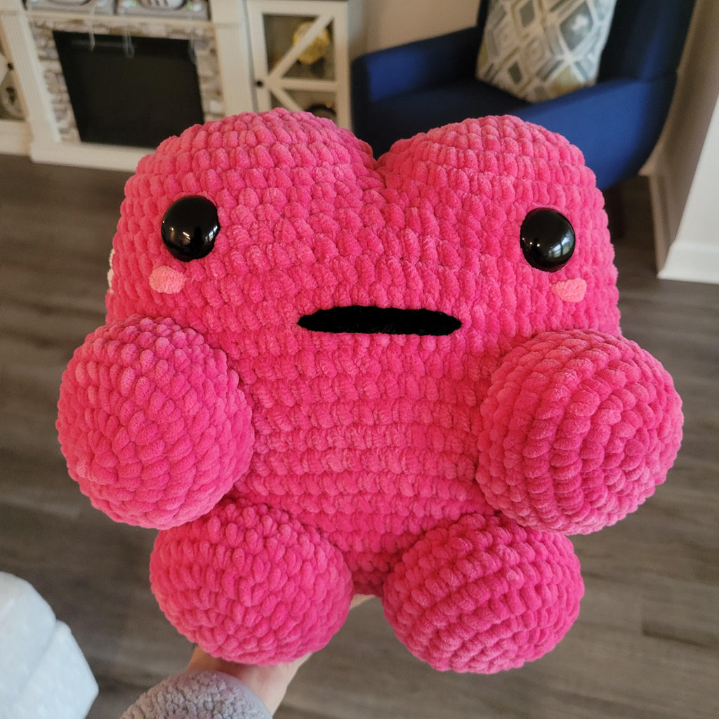 Lilly the Big Pink Frog Pillow • Crochet Pattern Digital PDF Blueprint