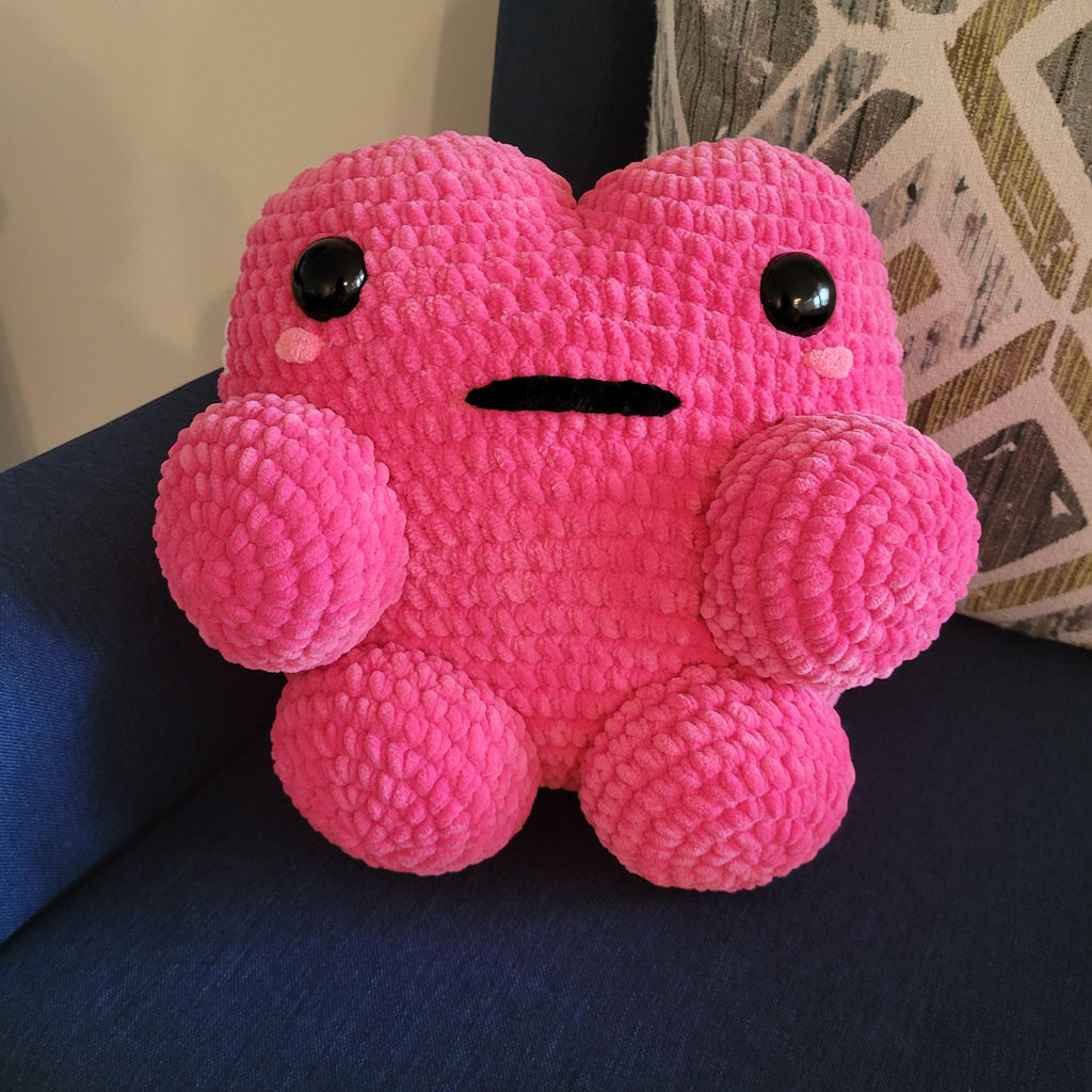 Lilly the Big Pink Frog Pillow • Crochet Pattern Digital PDF Blueprint