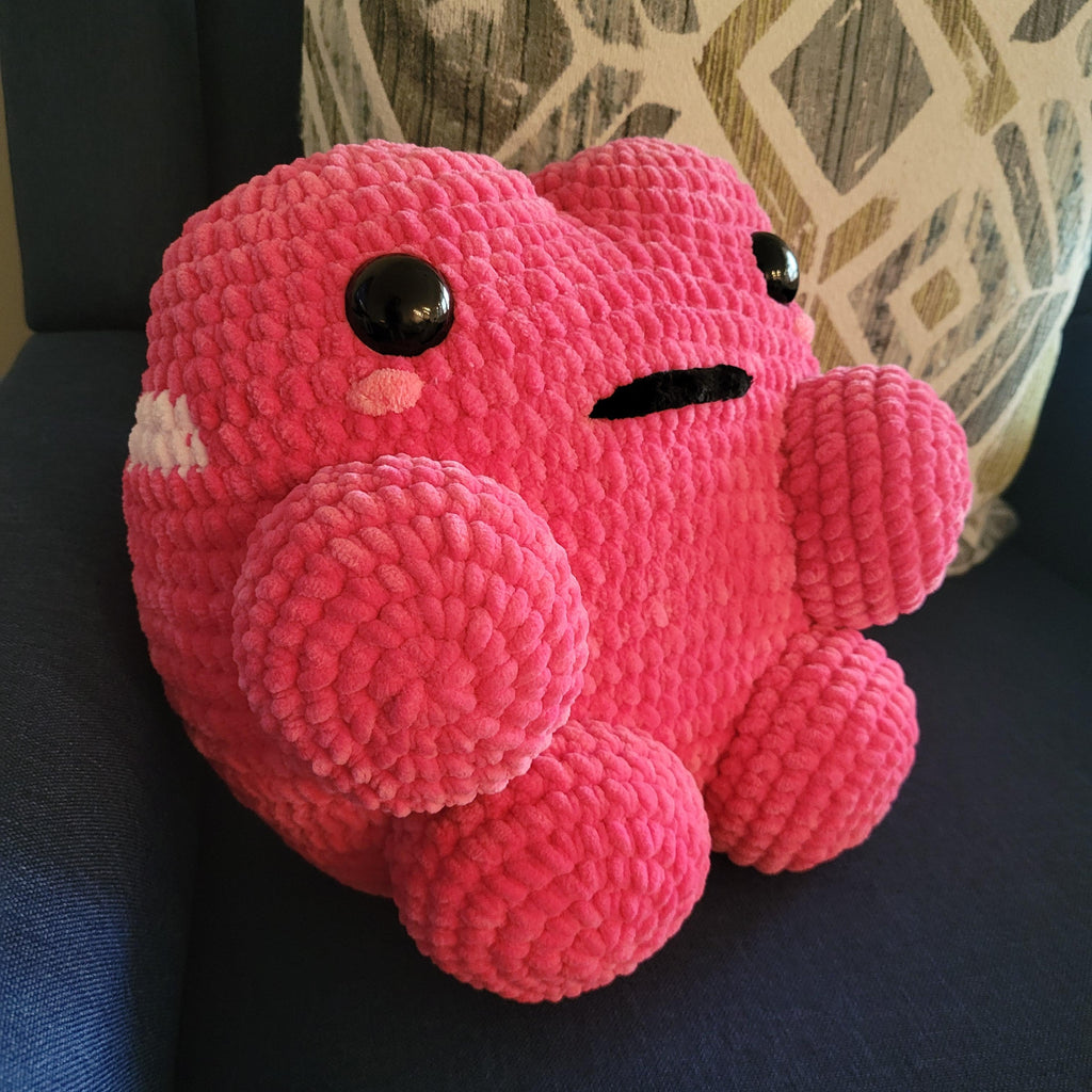 Lilly the Big Pink Frog Pillow • Crochet Pattern Digital PDF Blueprint