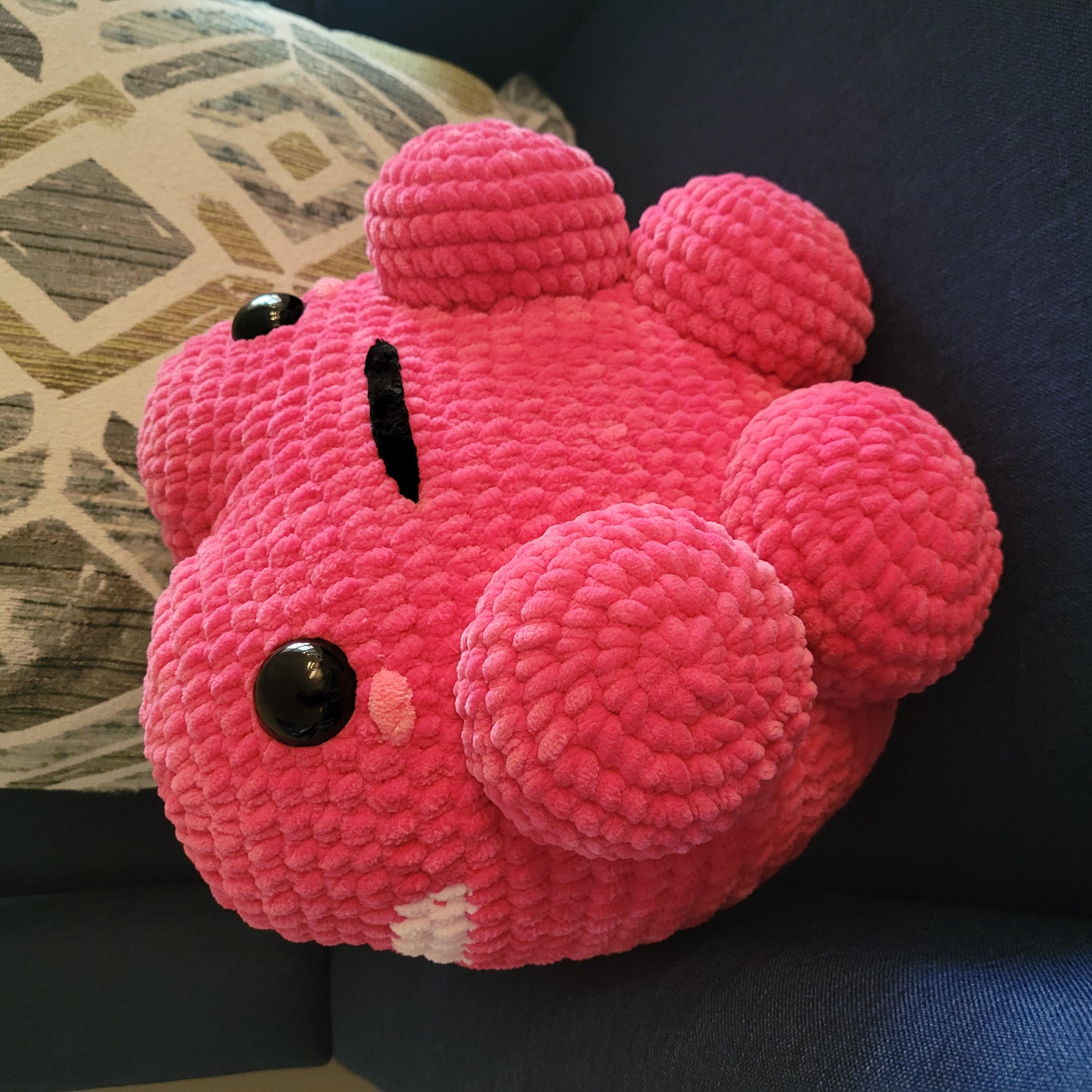 Lilly the Big Pink Frog Pillow • Crochet Pattern Digital PDF Blueprint