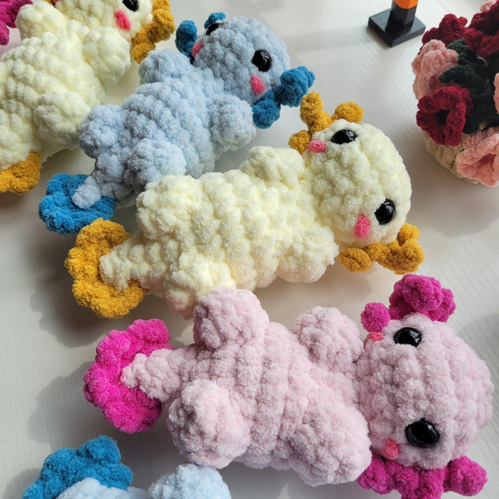 Oxo the Axolotl plush toy - Handmade Amigurumi plushie