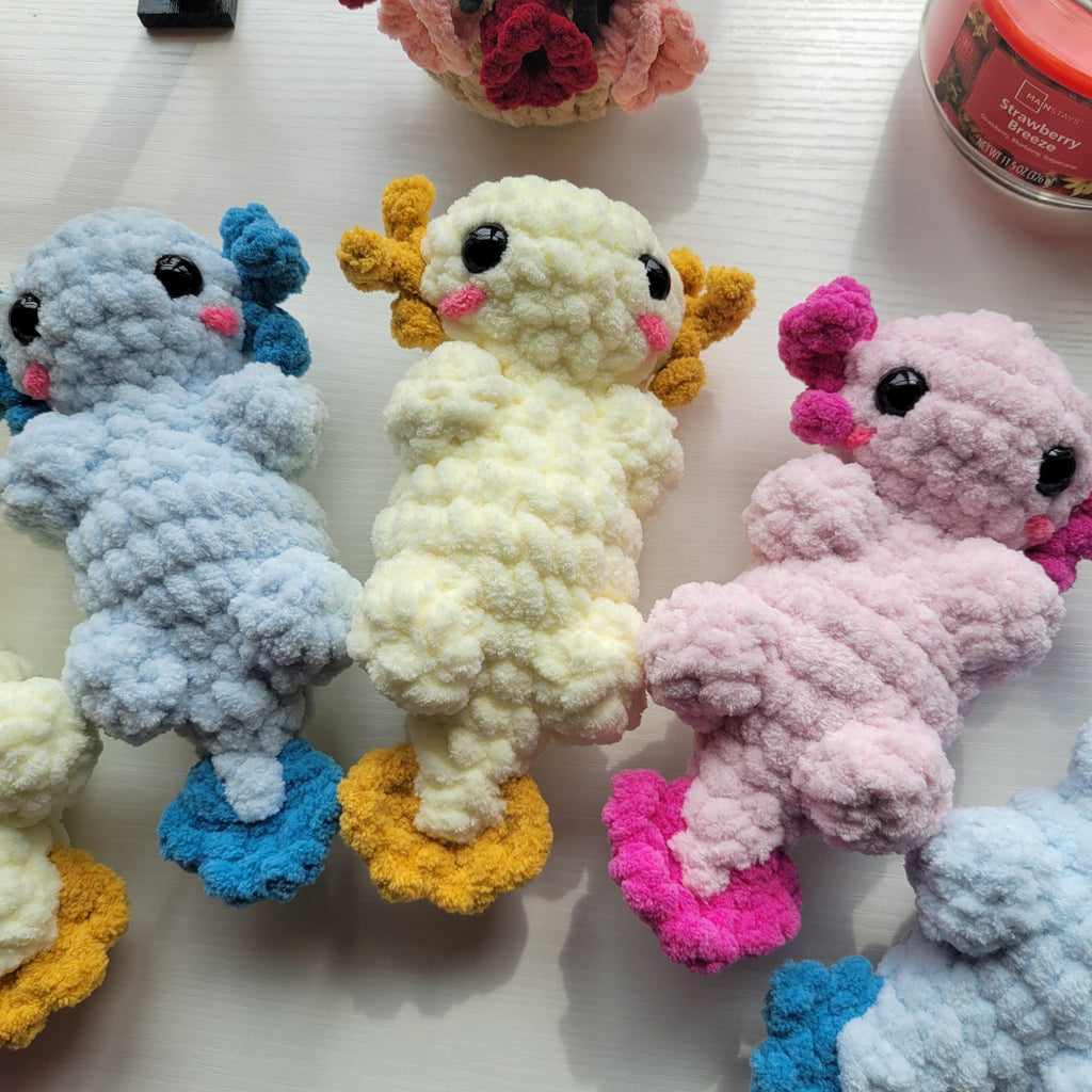 Oxo the Axolotl plush toy - Handmade Amigurumi plushie