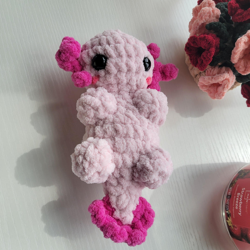 Oxo the Axolotl plush toy - Handmade Amigurumi plushie