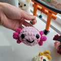 Adorable Crochet Axolotl Keychain – Handmade Plushie