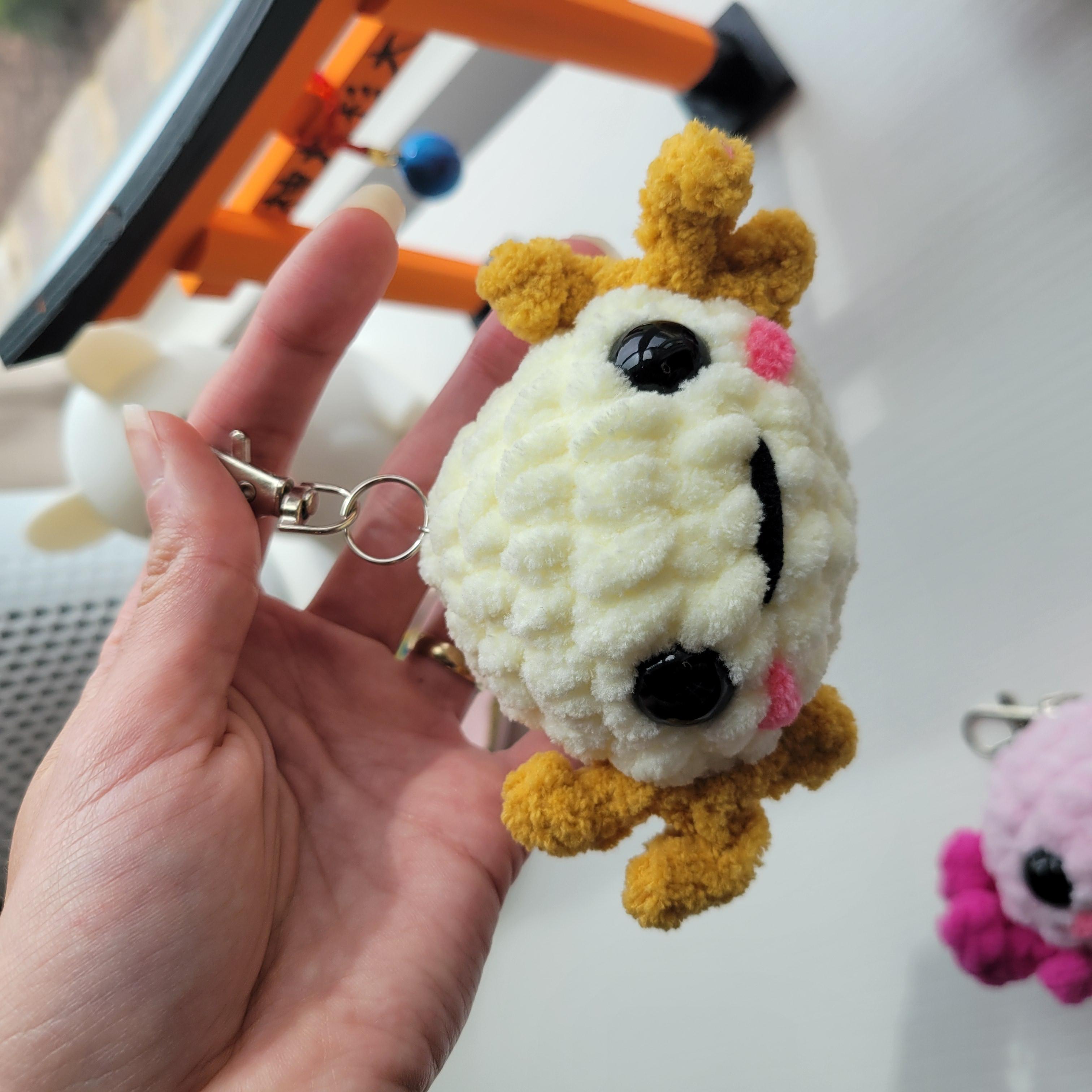 Adorable Crochet Axolotl Keychain – Handmade Plushie