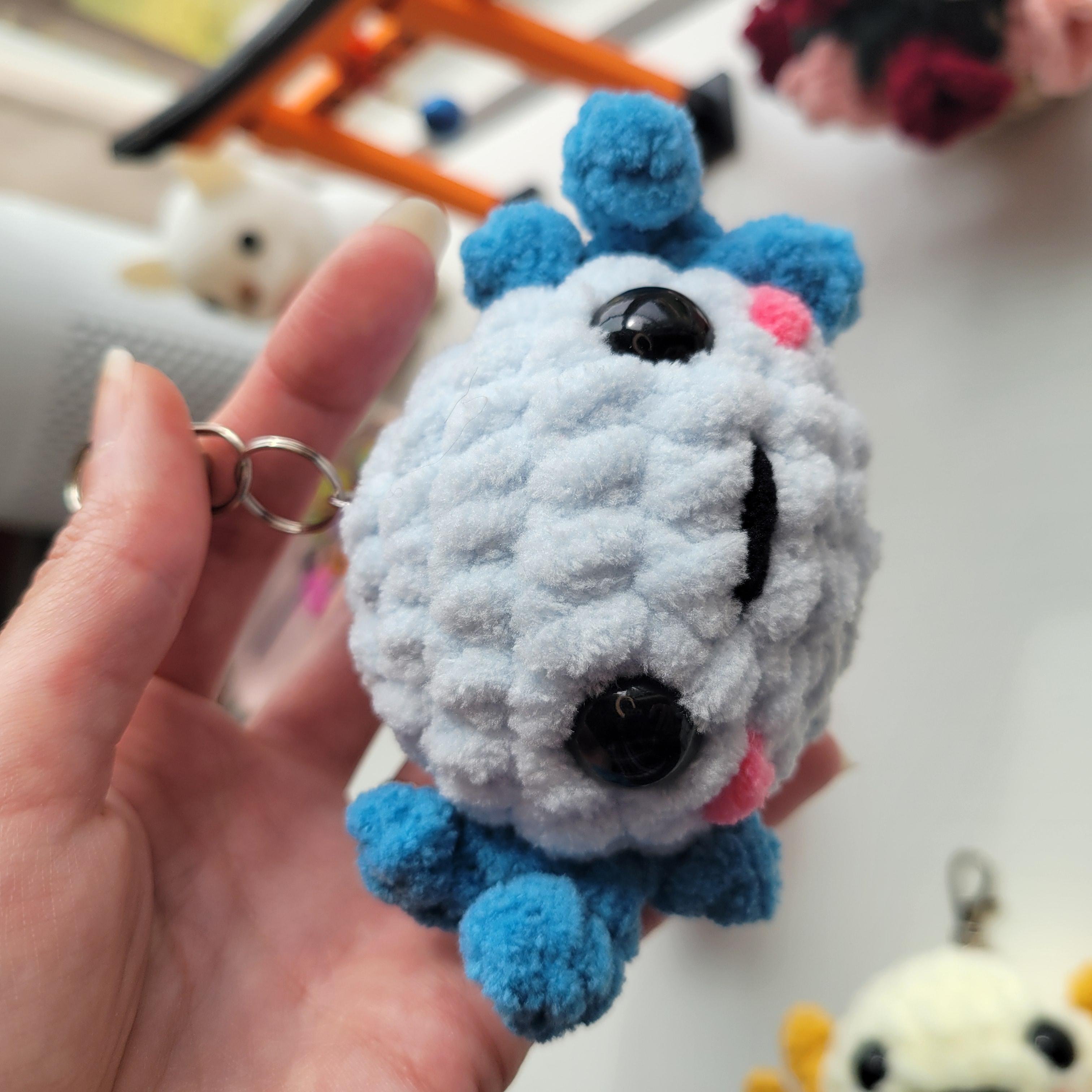 Adorable Crochet Axolotl Keychain – Handmade Plushie