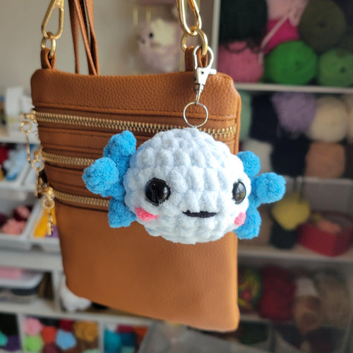 Adorable Crochet Axolotl Keychain – Handmade Plushie