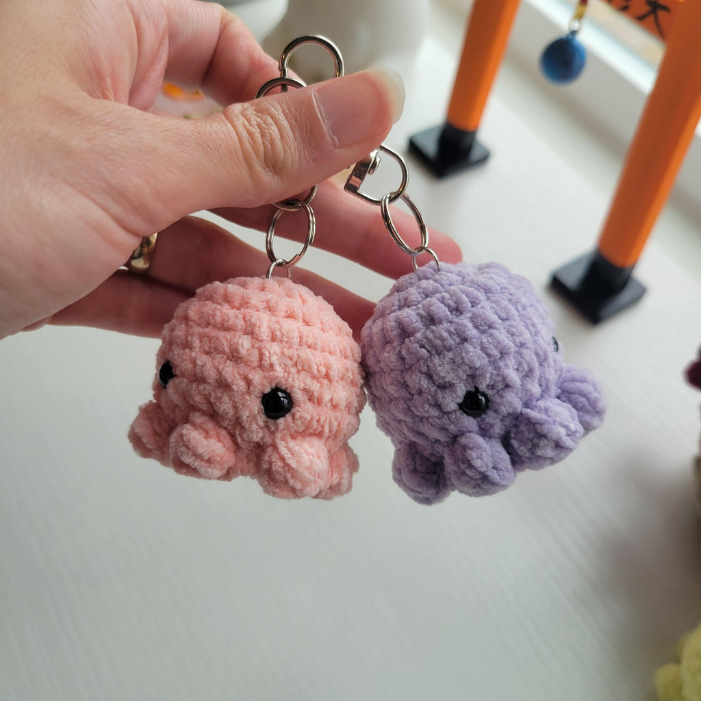 Mini octo keychains - Amigurumi charm accessories for bags