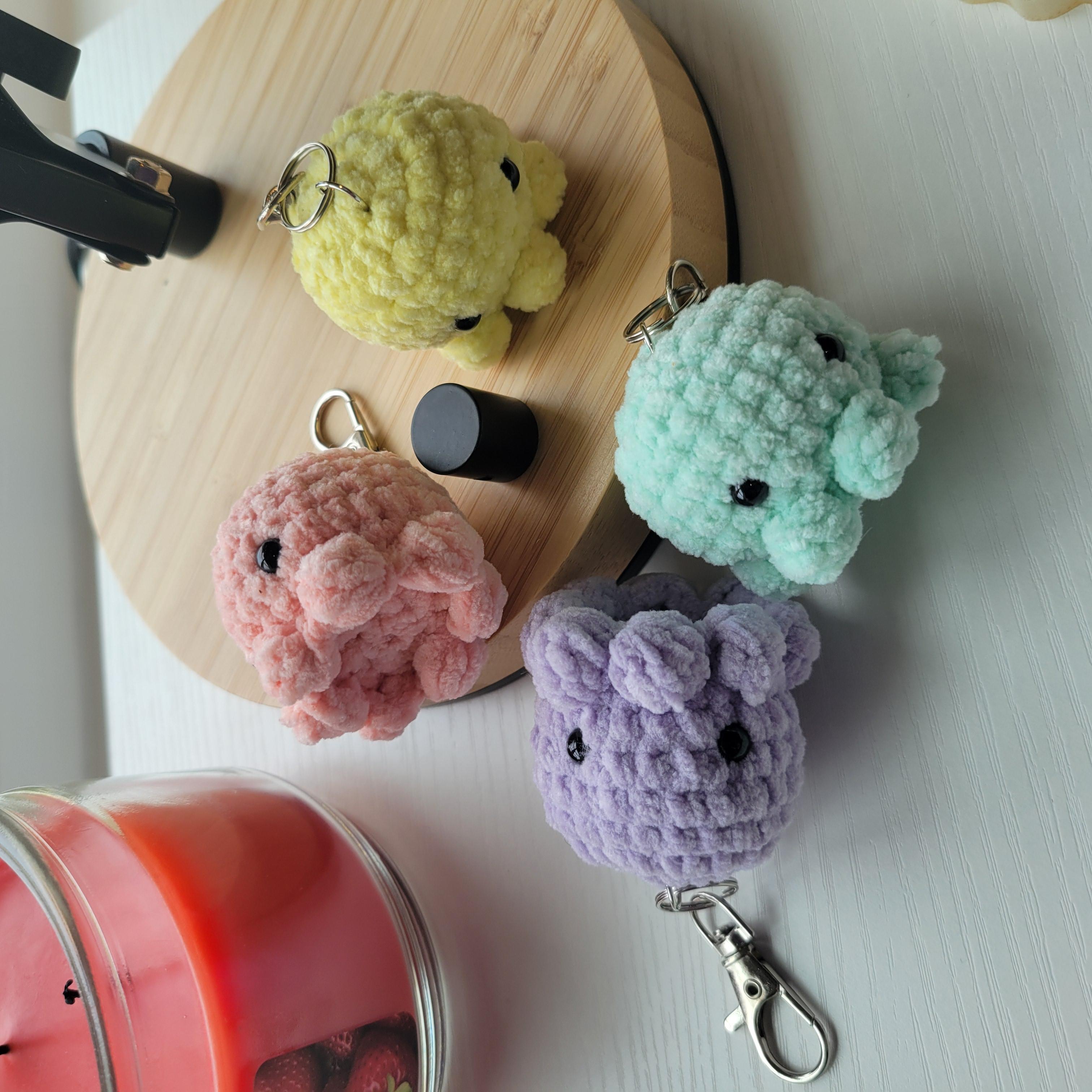 Mini octo keychains - Amigurumi charm accessories for bags