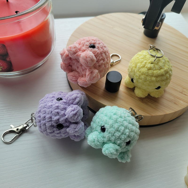 Mini octo keychains - Amigurumi charm accessories for bags