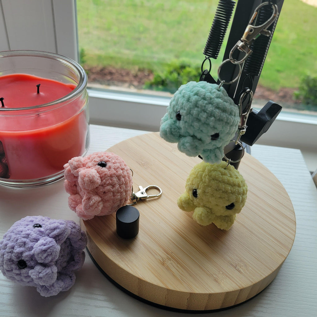 Mini octo keychains - Amigurumi charm accessories for bags