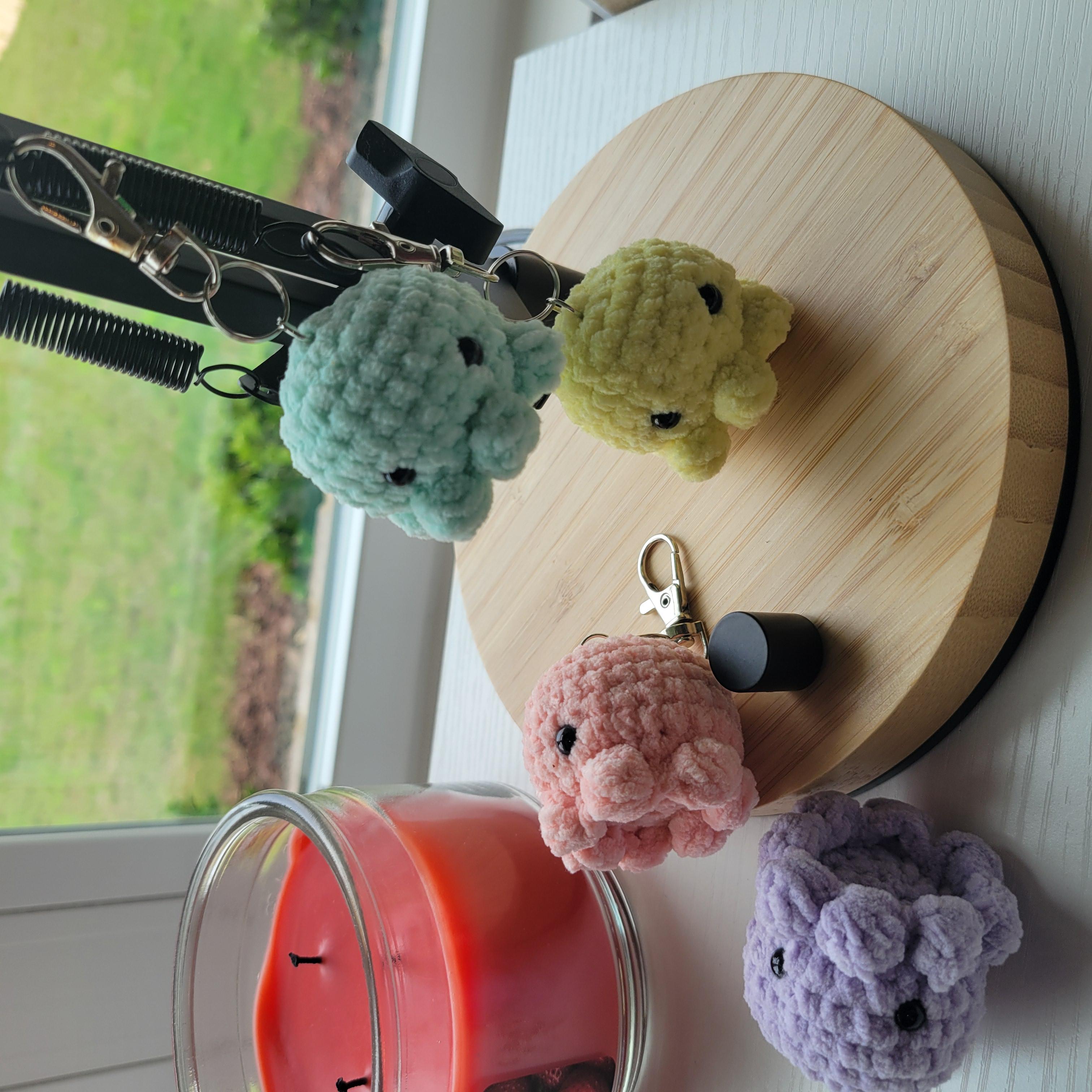 Mini octo keychains - Amigurumi charm accessories for bags