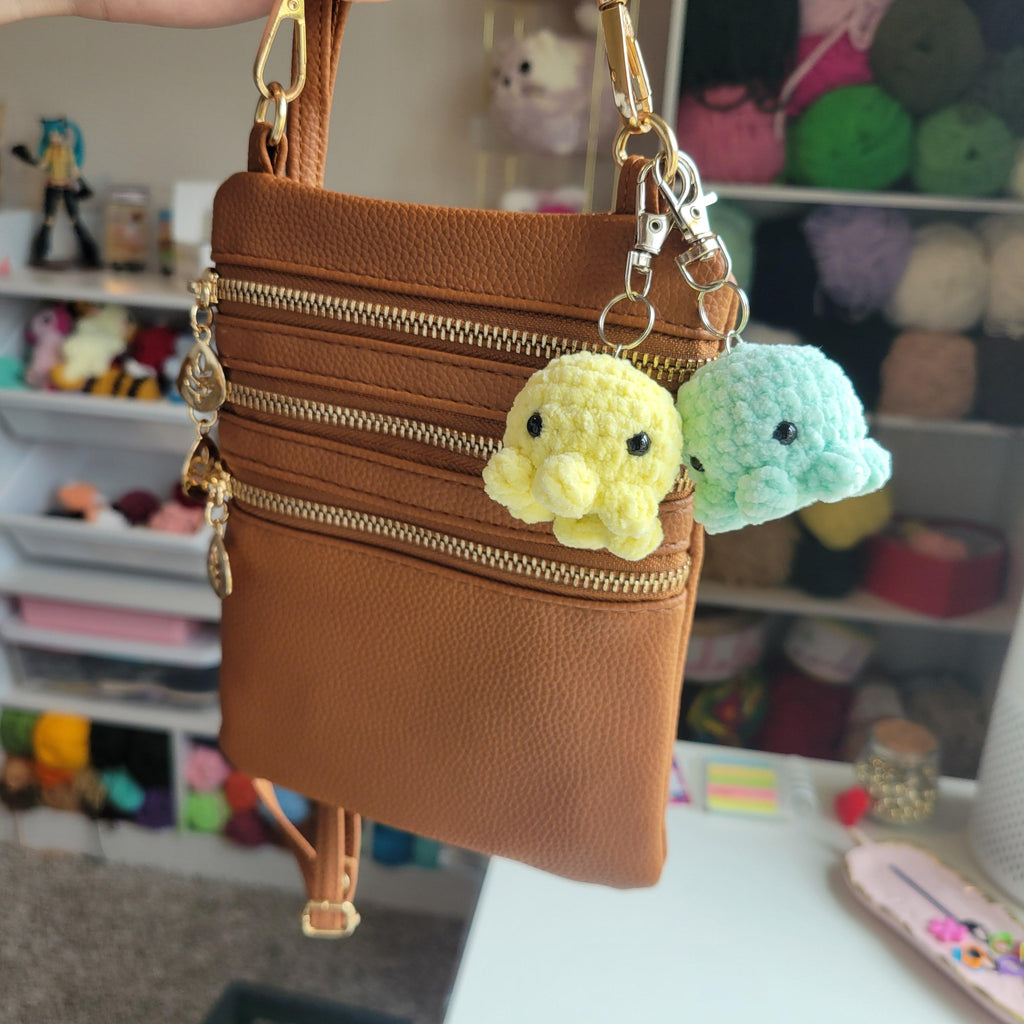 Mini octo keychains - Amigurumi charm accessories for bags
