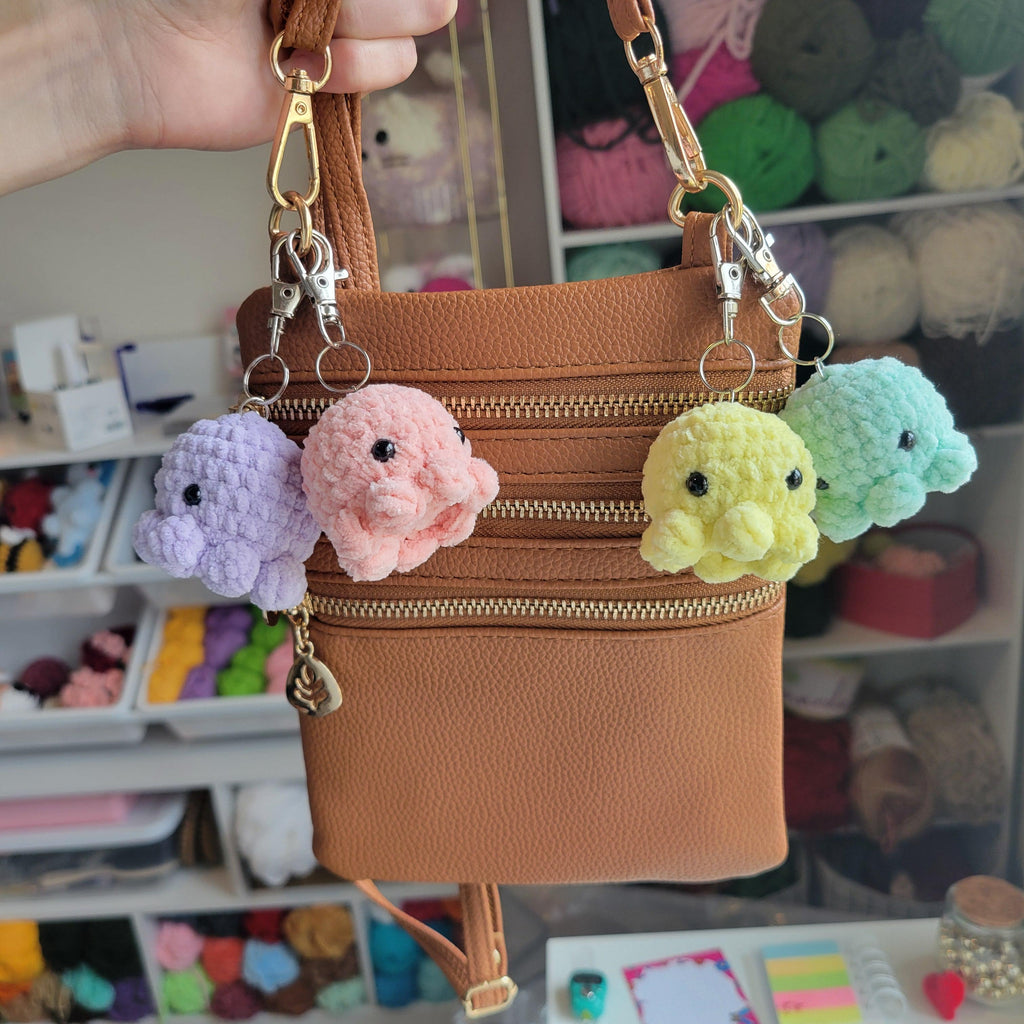 Mini octo keychains - Amigurumi charm accessories for bags