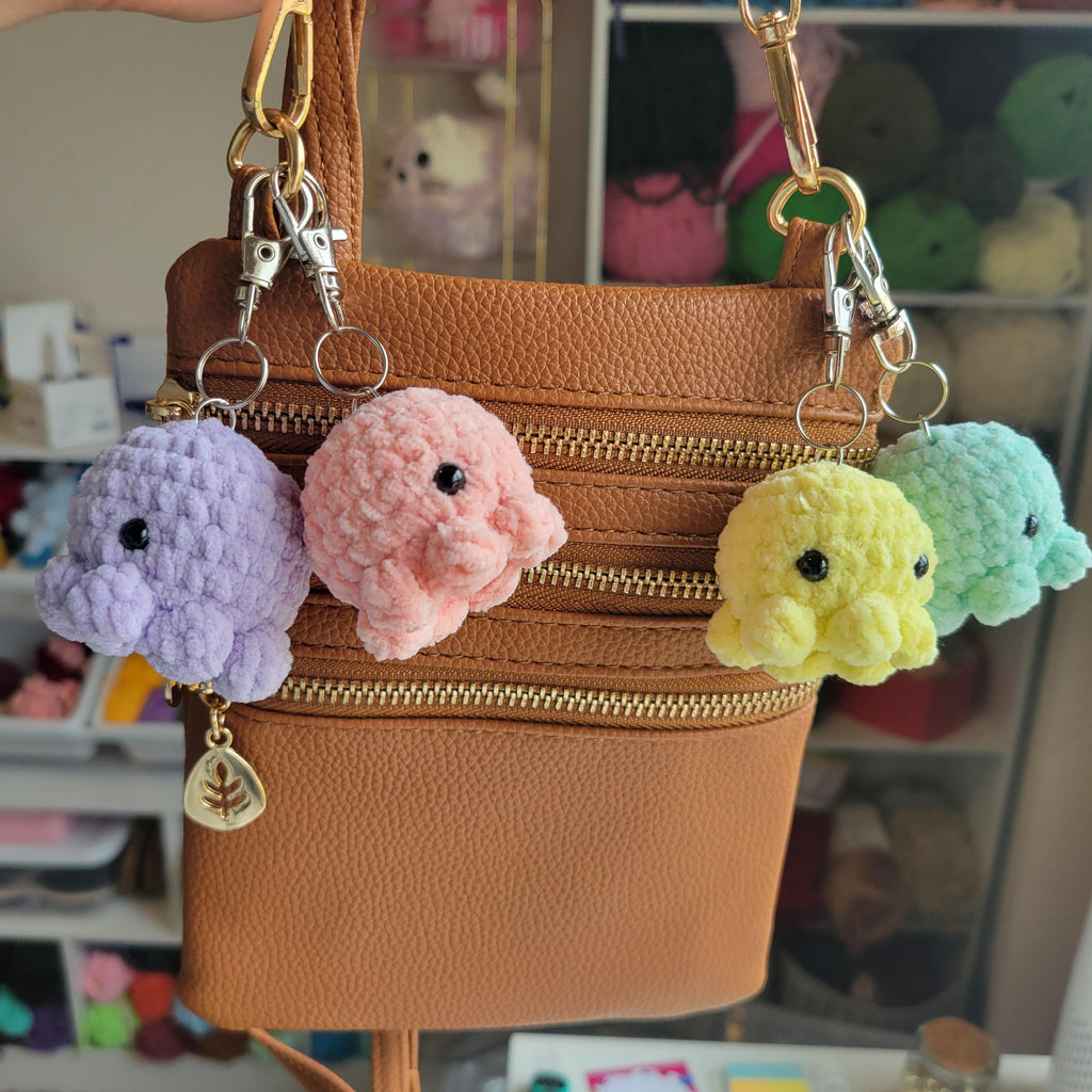 Mini octo keychains - Amigurumi charm accessories for bags
