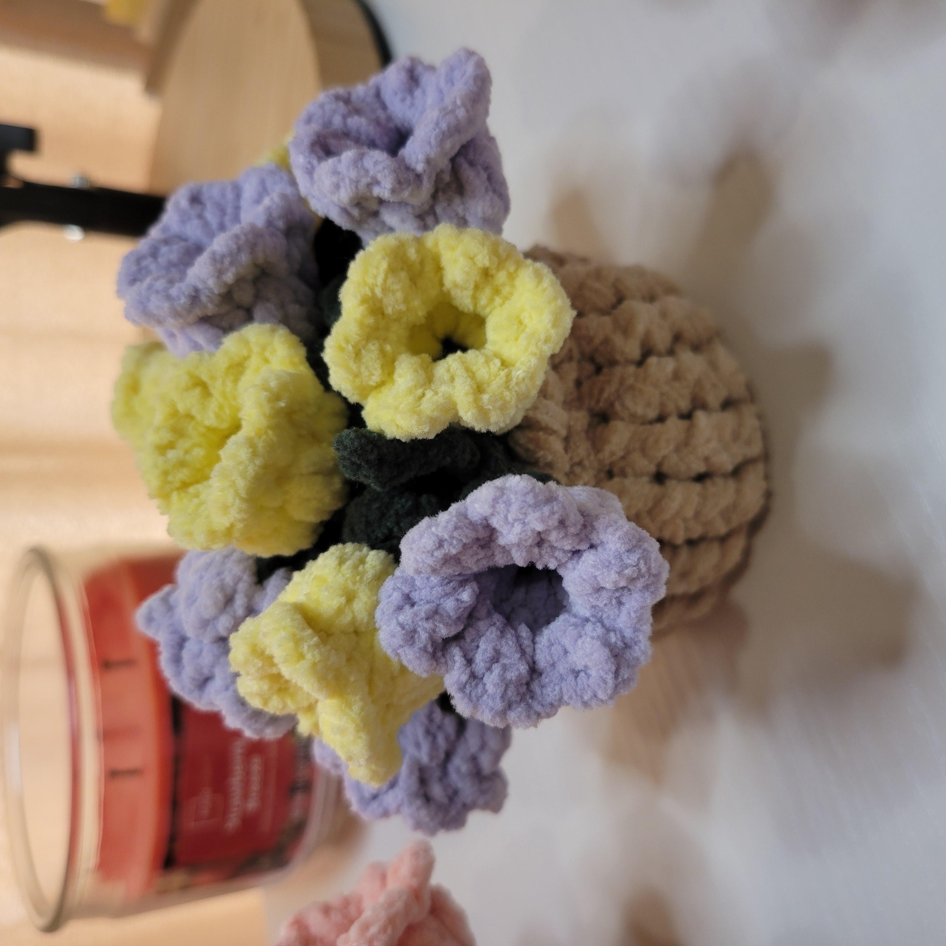 Crochet Flower Coaster with Basket - Floral Design | Handmade Home Décor