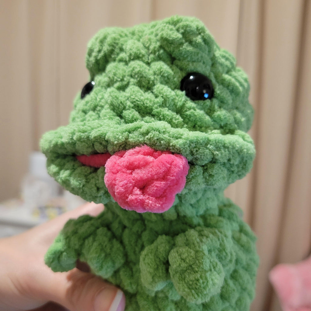Freddy the Frog Crochet Plushie - Handmade Amigurumi Plush with Tongue