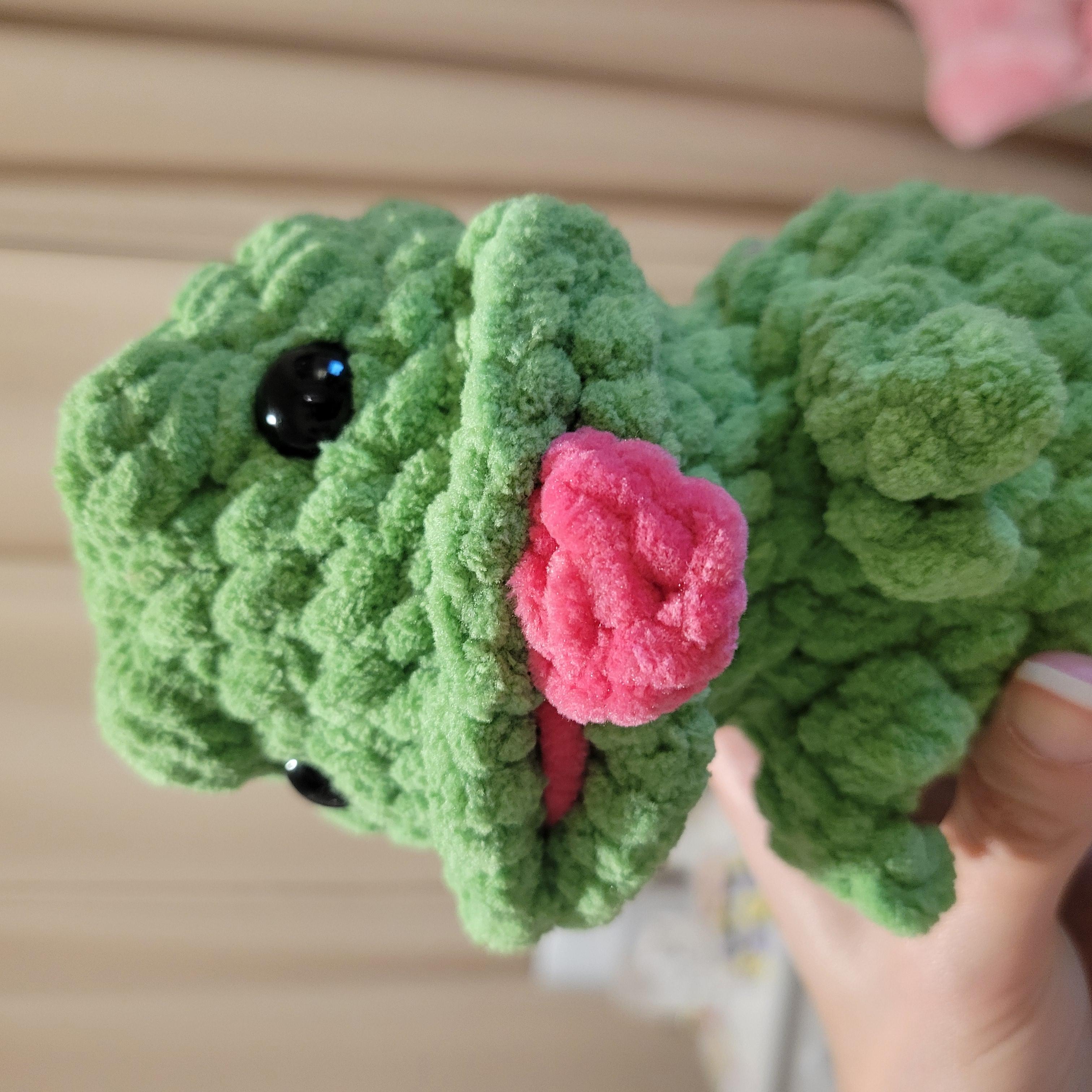 Freddy the Frog Crochet Plushie - Handmade Amigurumi Plush with Tongue