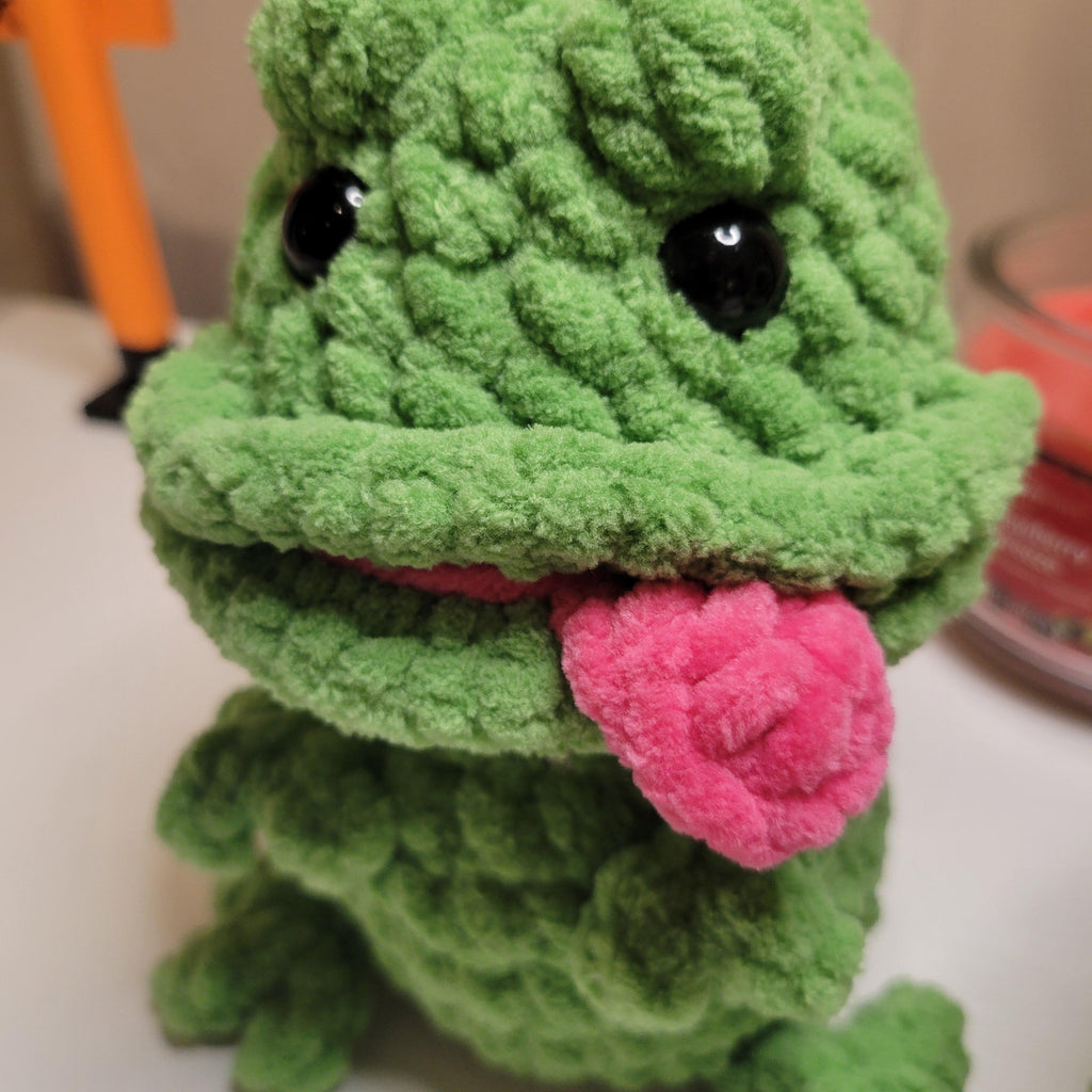 Freddy the Frog Crochet Plushie - Handmade Amigurumi Plush with Tongue