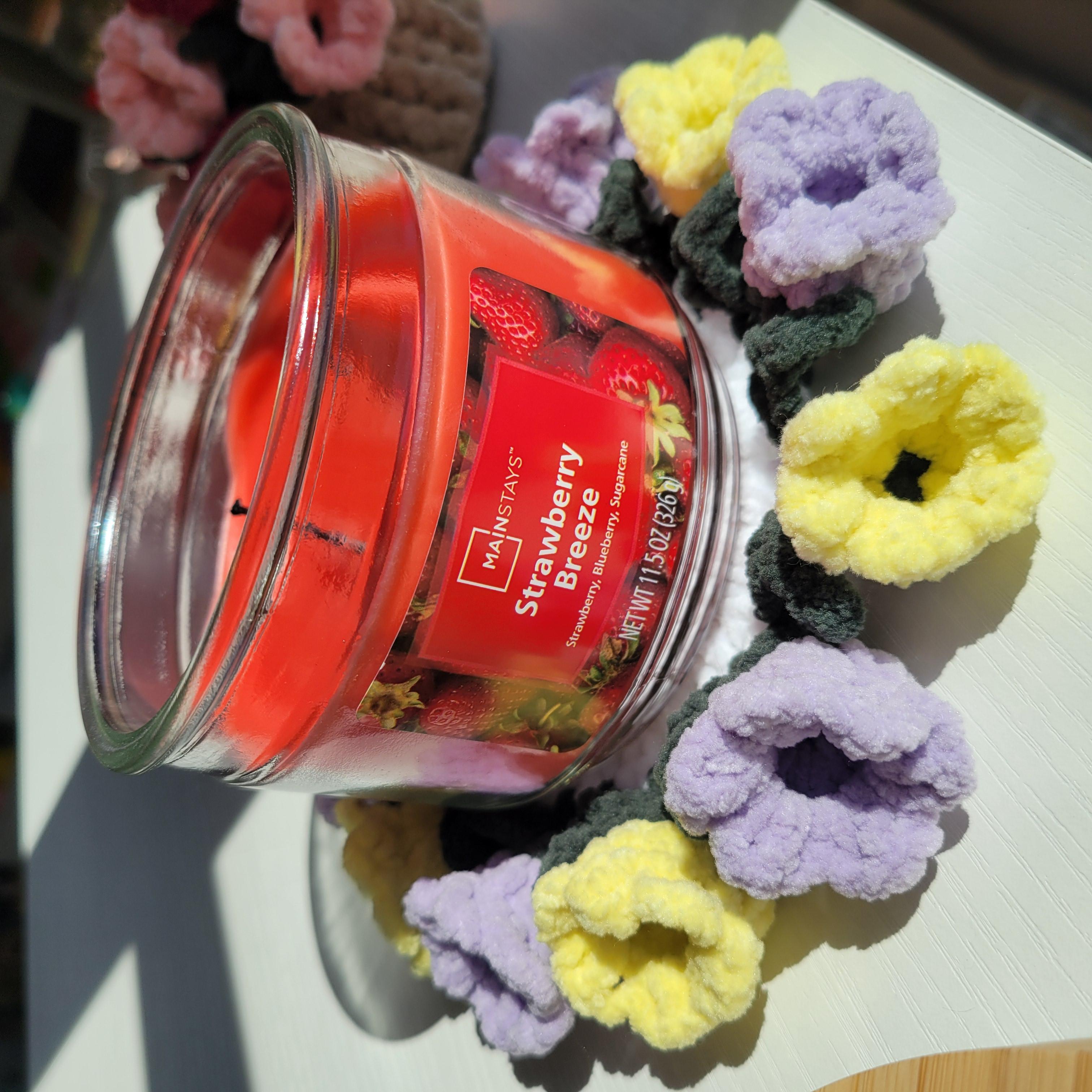 Crochet Flower Coaster with Basket - Floral Design | Handmade Home Décor