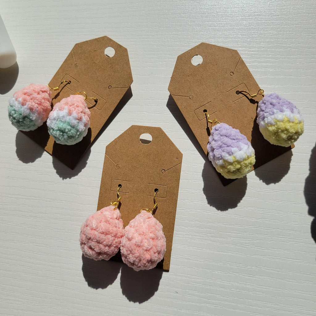 Crochet Easter Eggs Earrings - Amigurumi Plush Jewelry