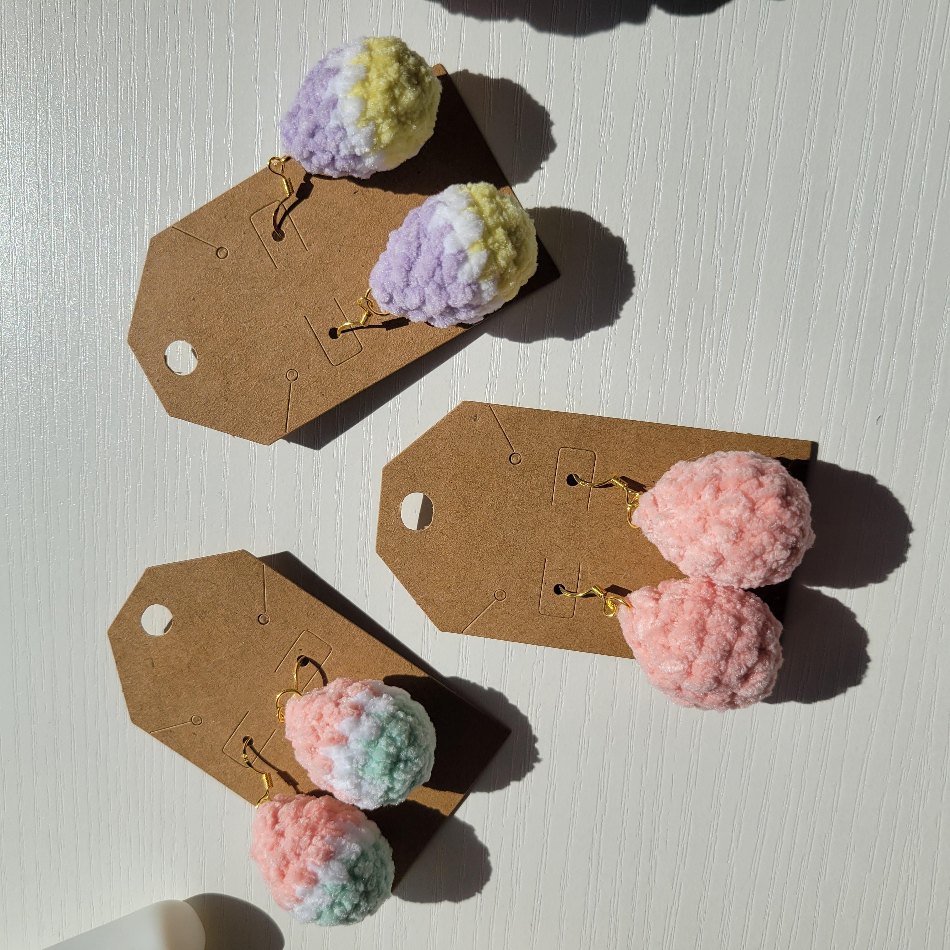 Crochet Easter Eggs Earrings - Amigurumi Plush Jewelry