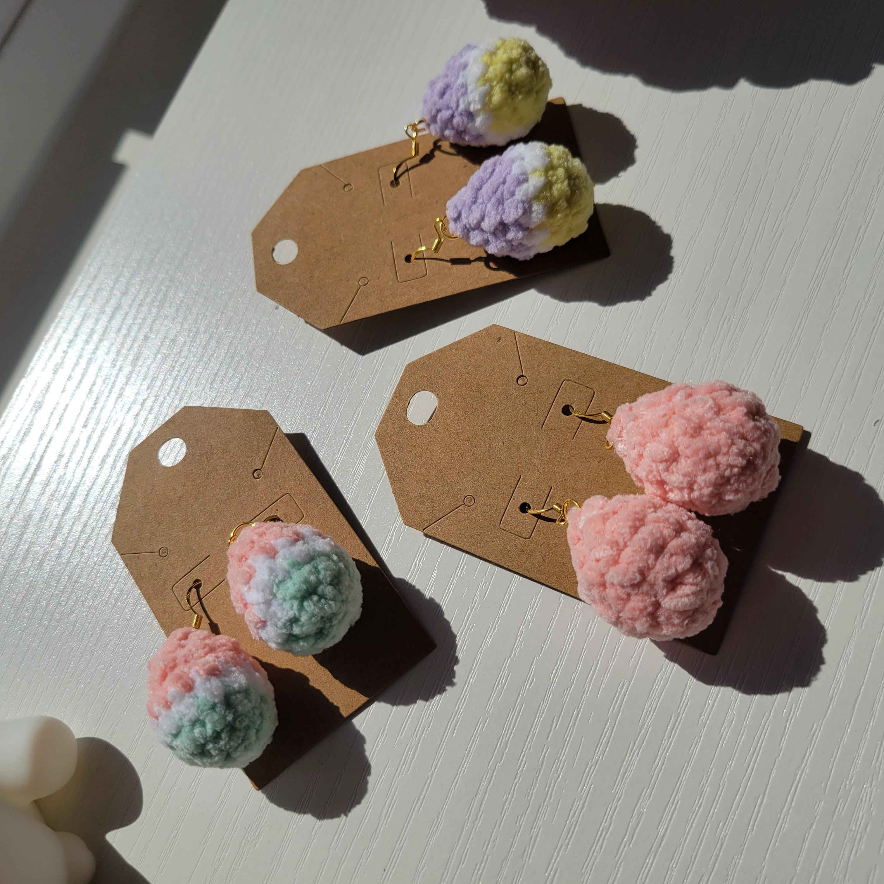 Crochet Easter Eggs Earrings - Amigurumi Plush Jewelry