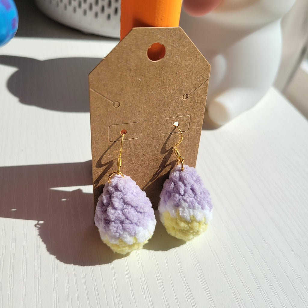 Crochet Easter Eggs Earrings - Amigurumi Plush Jewelry