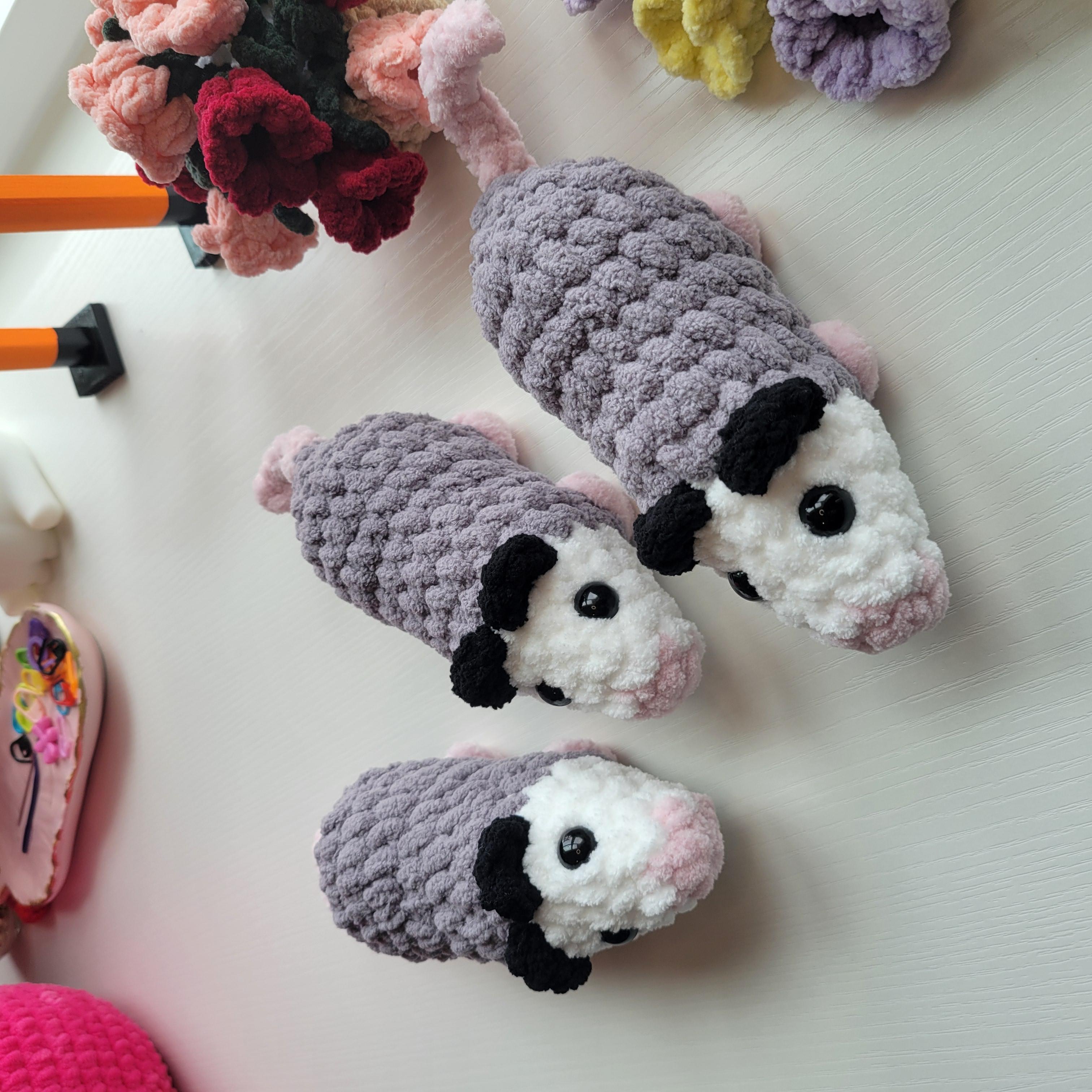 Crochet Opossum Plushie - Pocket-Sized - Amigurumi Plushy