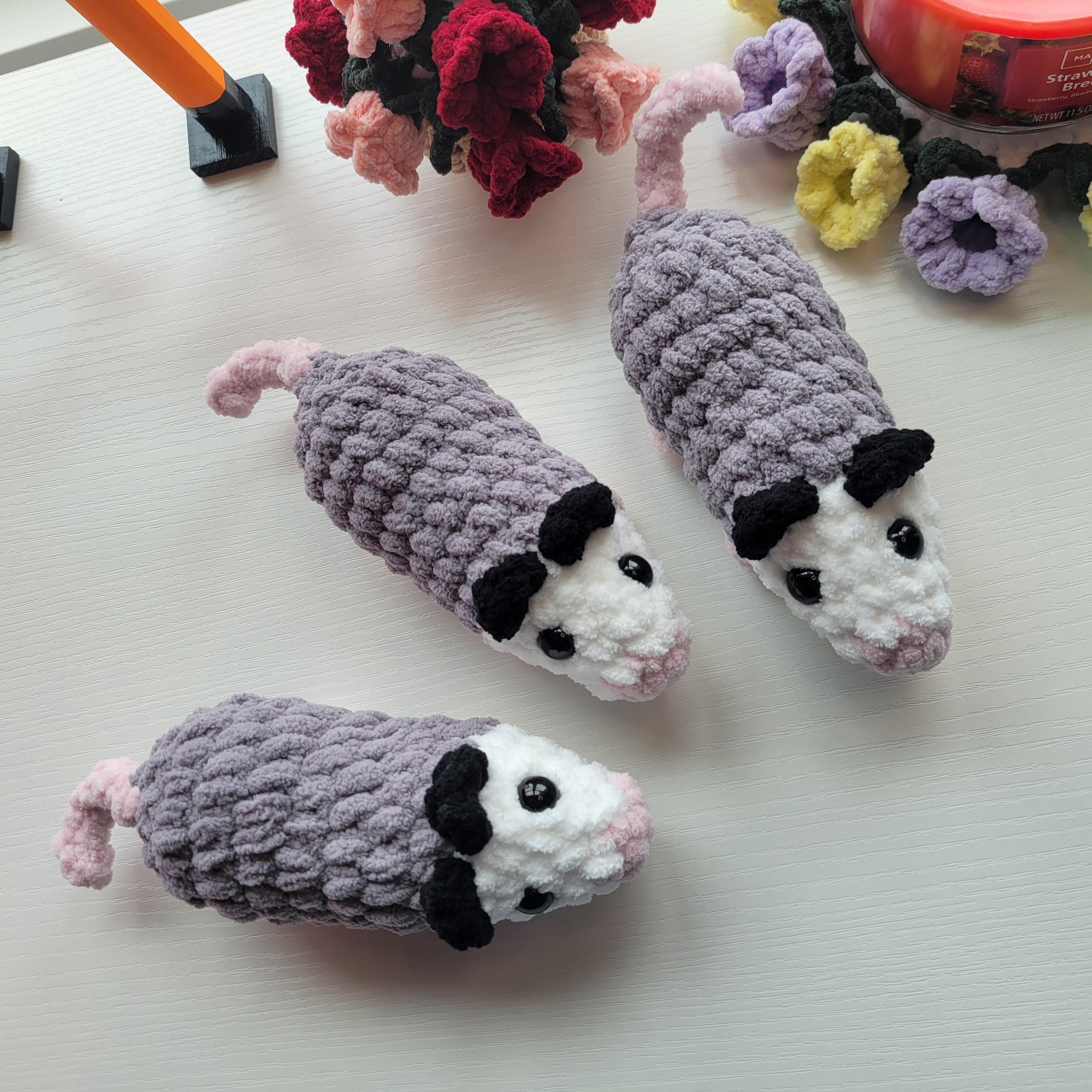 Crochet Opossum Plushie - Pocket-Sized - Amigurumi Plushy