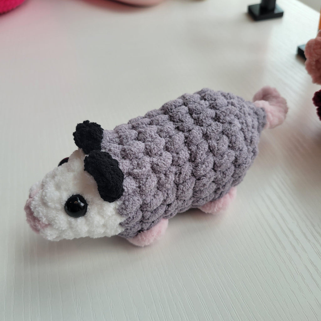 Crochet Opossum Plushie - Pocket-Sized - Amigurumi Plushy