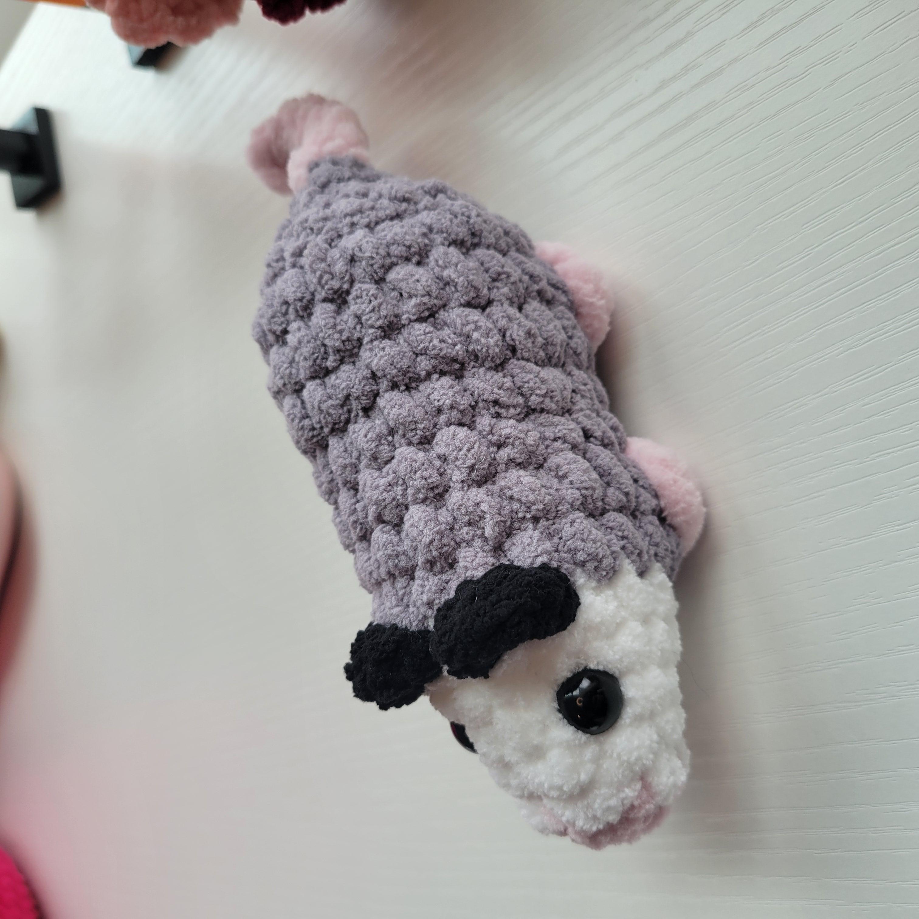 Crochet Opossum Plushie - Pocket-Sized - Amigurumi Plushy