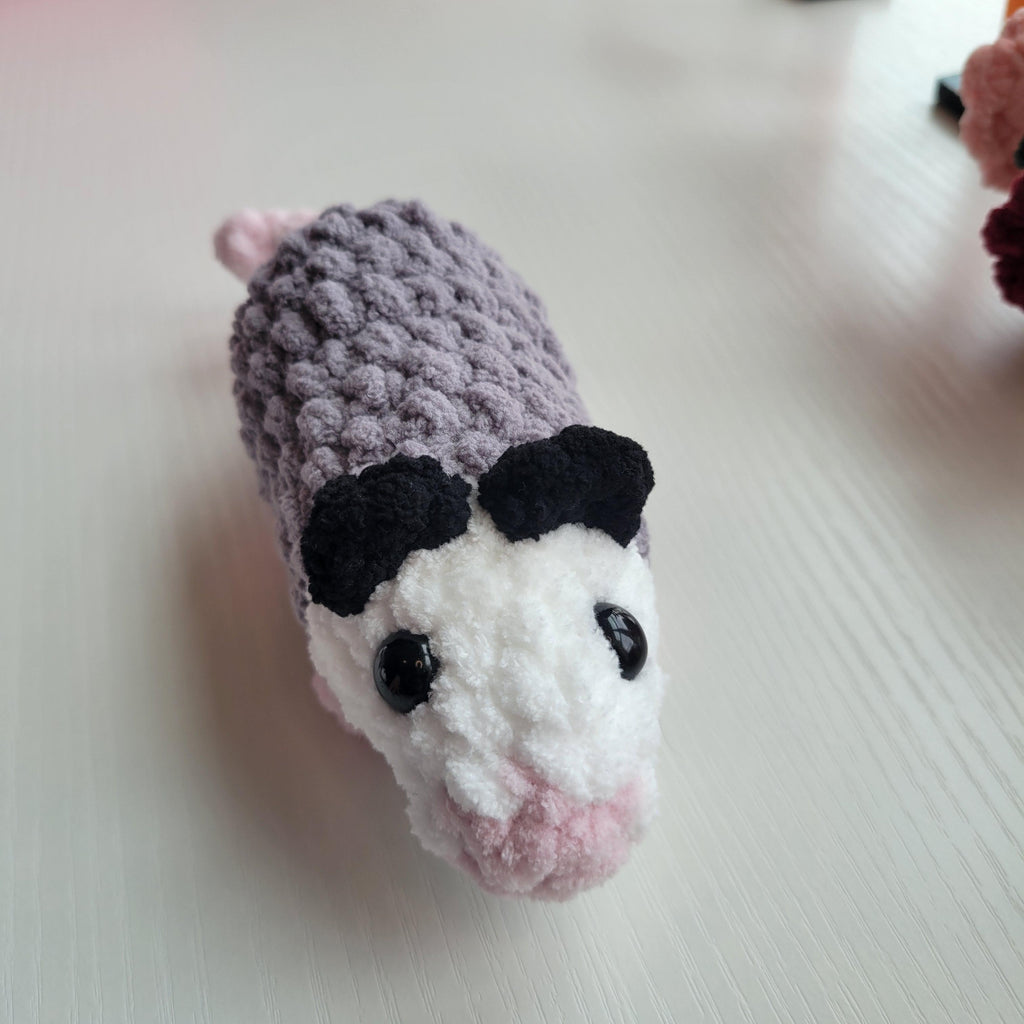 Crochet Opossum Plushie - Pocket-Sized - Amigurumi Plushy
