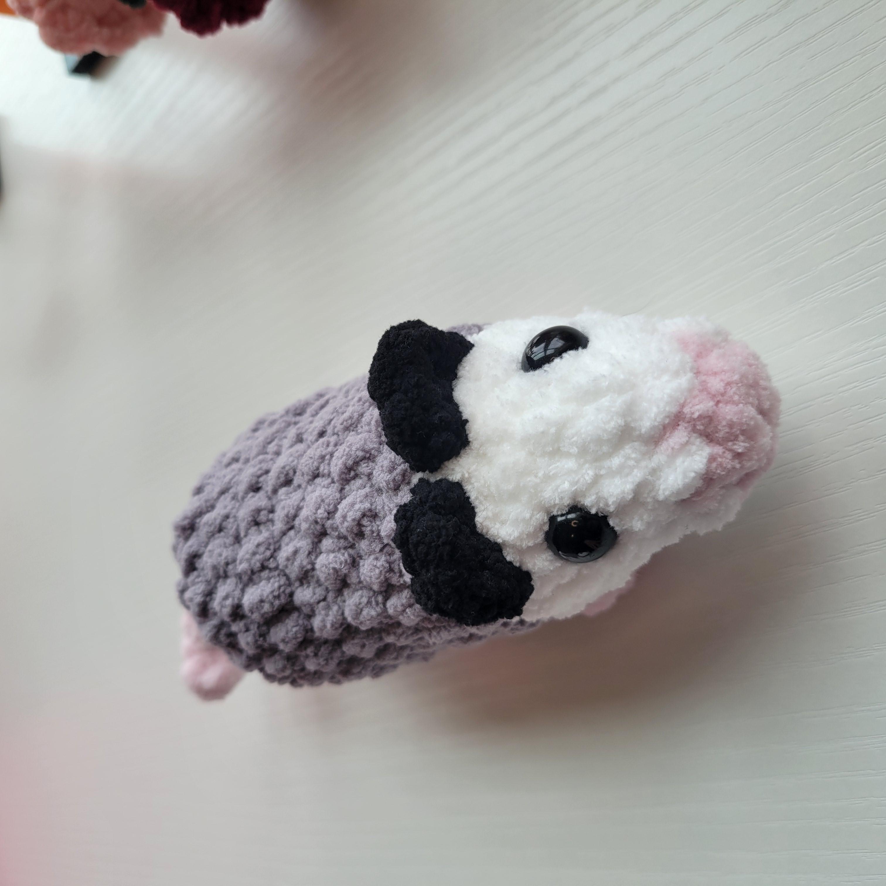 Crochet Opossum Plushie - Pocket-Sized - Amigurumi Plushy