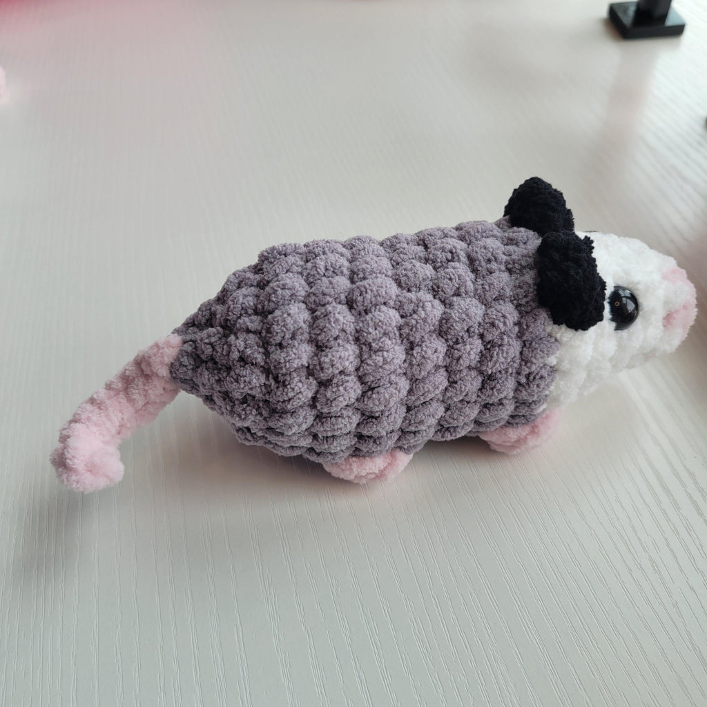 Crochet Opossum Plushie - Pocket-Sized - Amigurumi Plushy