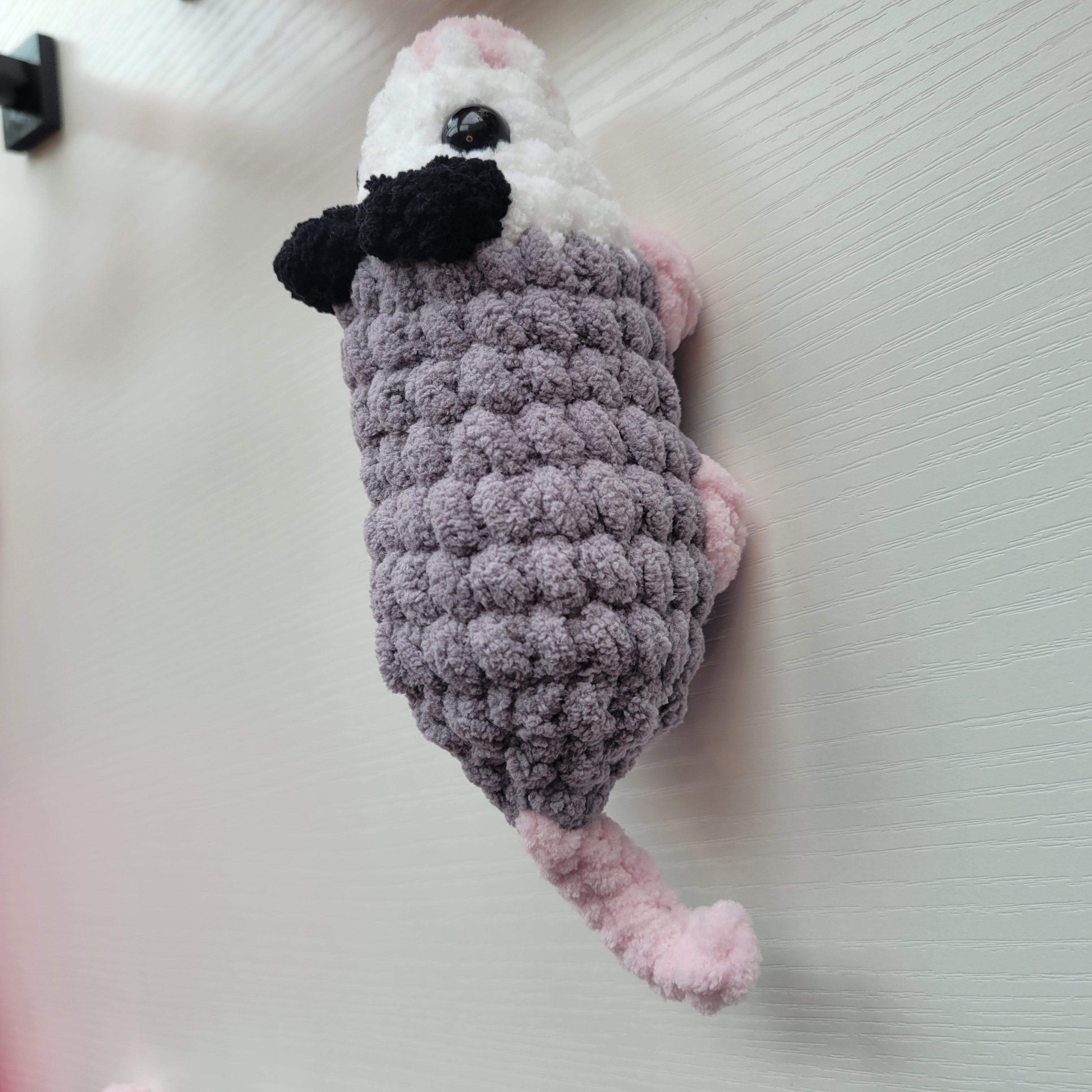 Crochet Opossum Plushie - Pocket-Sized - Amigurumi Plushy